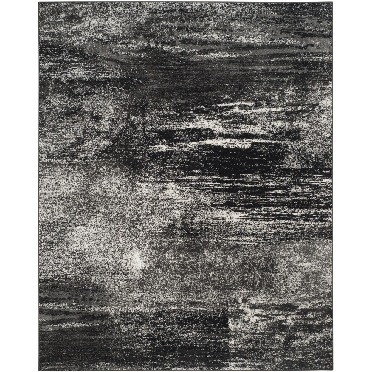 SAFAVIEH Contemporary Modern Abstract Area Rug Silver Black Adirondack