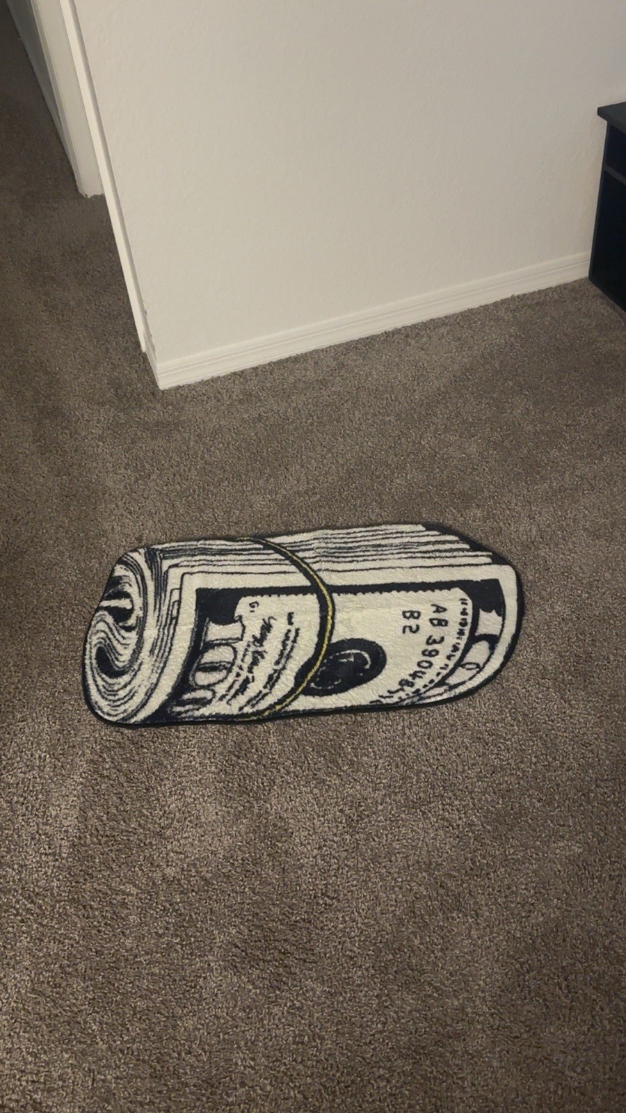 Novelty Money Theme Modern Area Rug White Black Yellow for Adults Teens