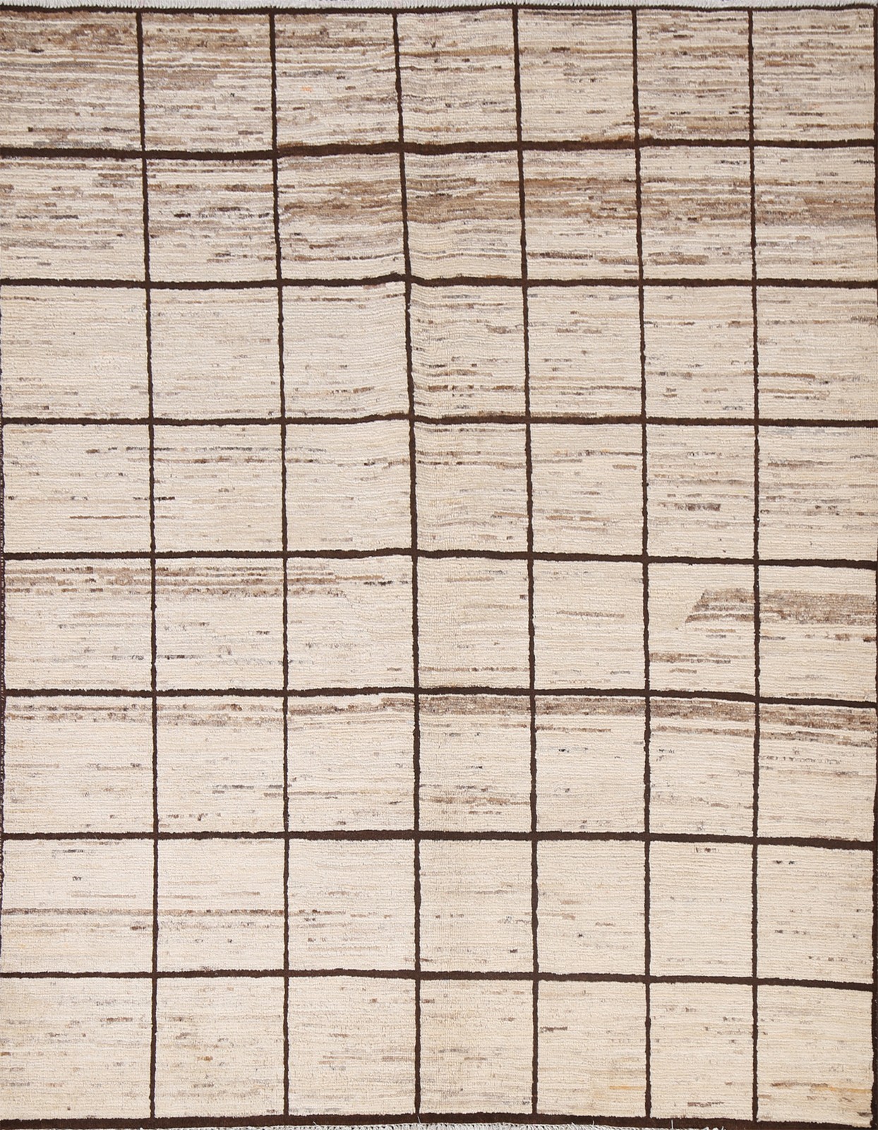 Checkered Natural Dye Square Area Rug 5×5 Wool Hand-made Contemporary Carpet