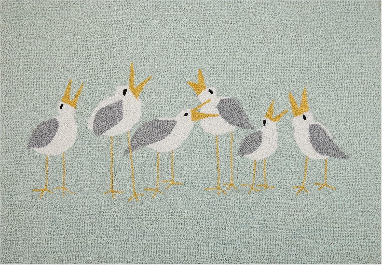 Peking Handicraft Seagulls Hook Rug, 3-Foot Length, Wool, Home Decoration