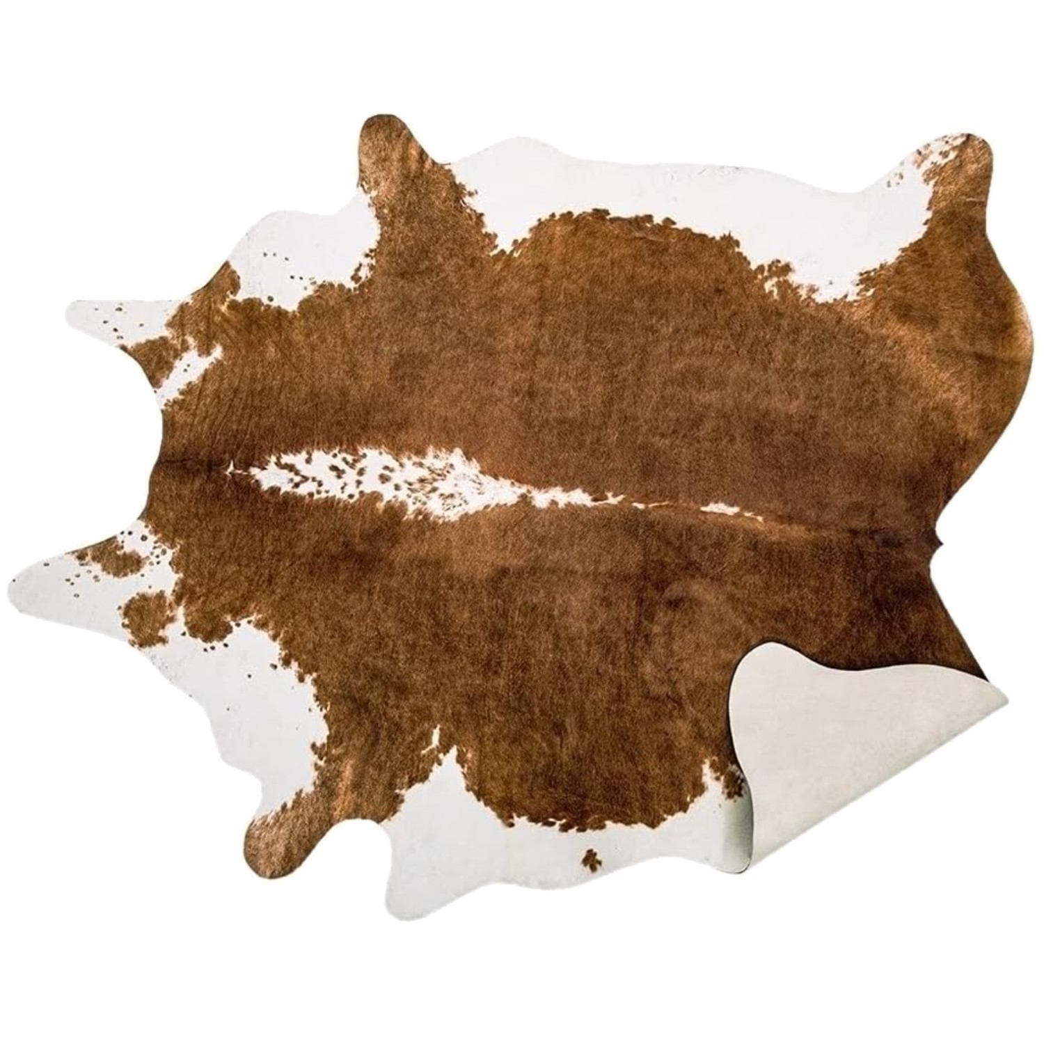 Brown Cowhide Rug 4.6×5.2 Ft