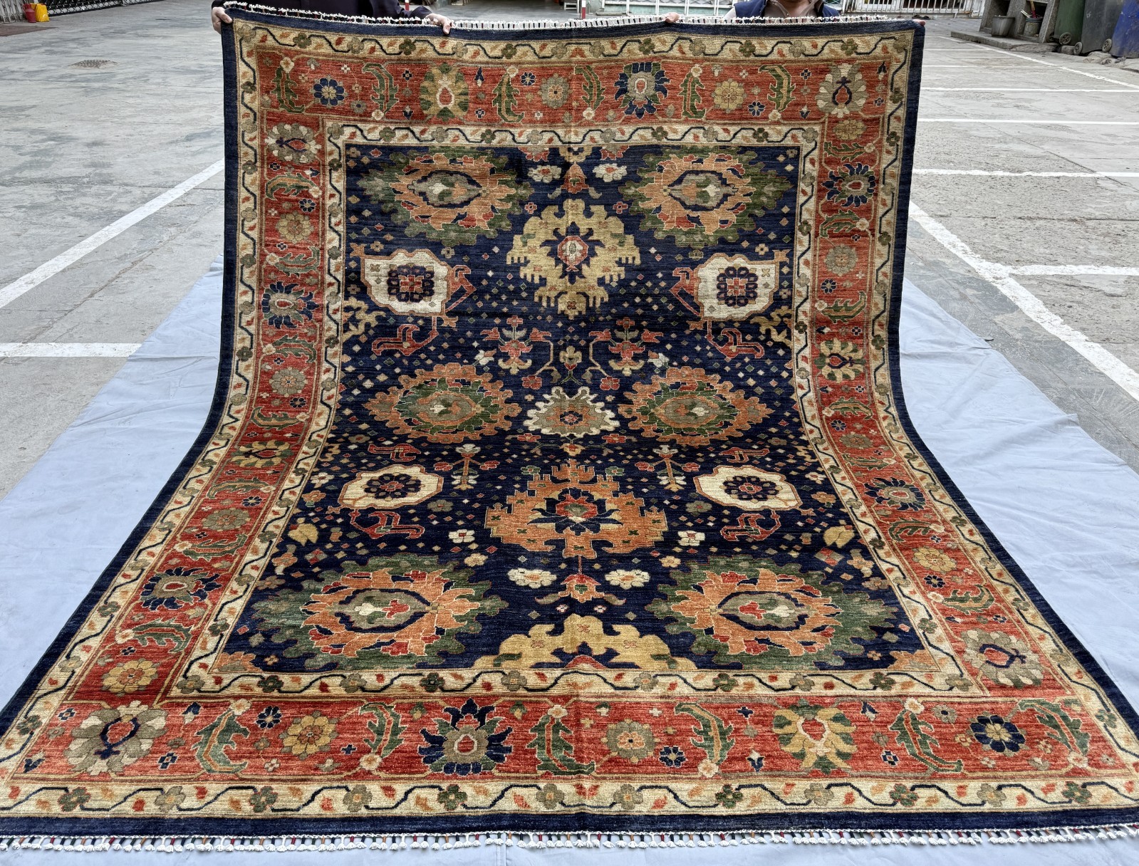 Fine Hand Knotted Afghan Bidjar Rug 8×10 Navy Blue Turkmen Oriental Wool Carpet