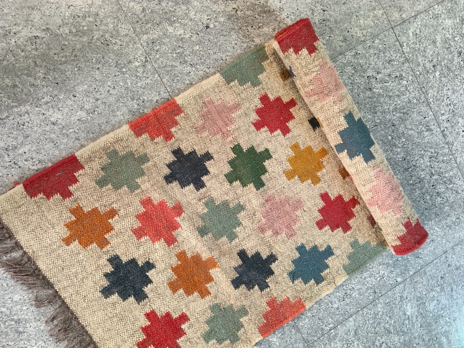 Vintage Kilim Rug aztec kilim Runner Wool Jute Rug Southwestern Stair kilim rug