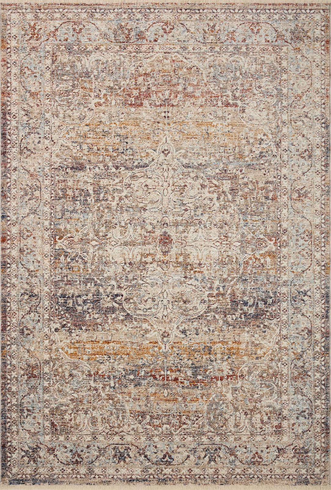Loloi Sorrento Collection Sor-04 Natural/Multi 3-11 X 3-11 Round Accent Rug