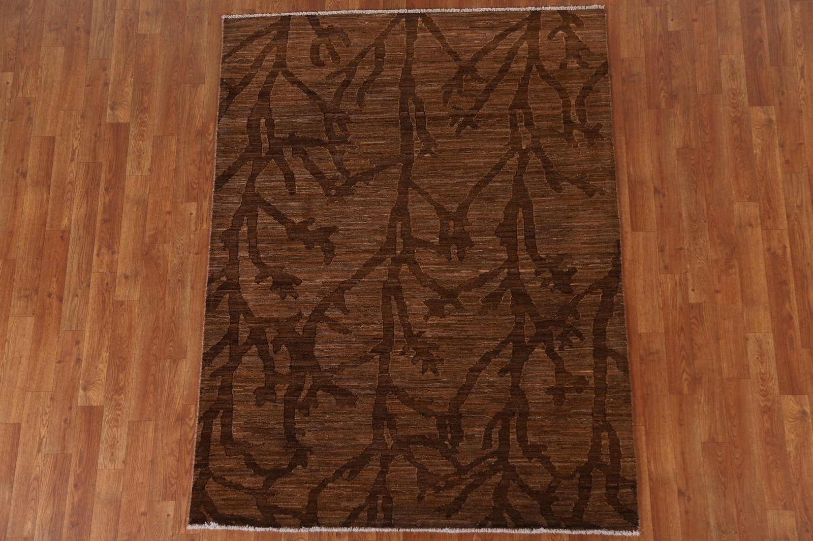 Versatile Gabbeh Kashkoli Brown Wool Modern Accent Rug Ideal for Any Room 5×6 ft