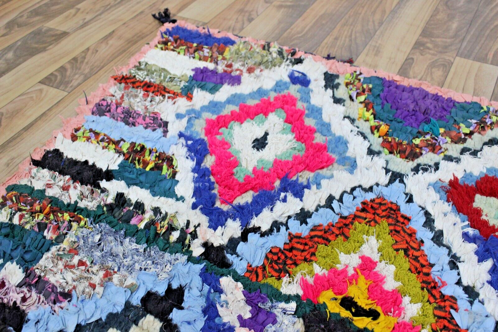 MULTICOLOR Moroccan Vintage Rug Vintage Rugs boucharouite rug