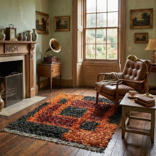 Luxury Genuine Leather Shag Rug –Hand-Finished Designer Floor Decor Australia 64