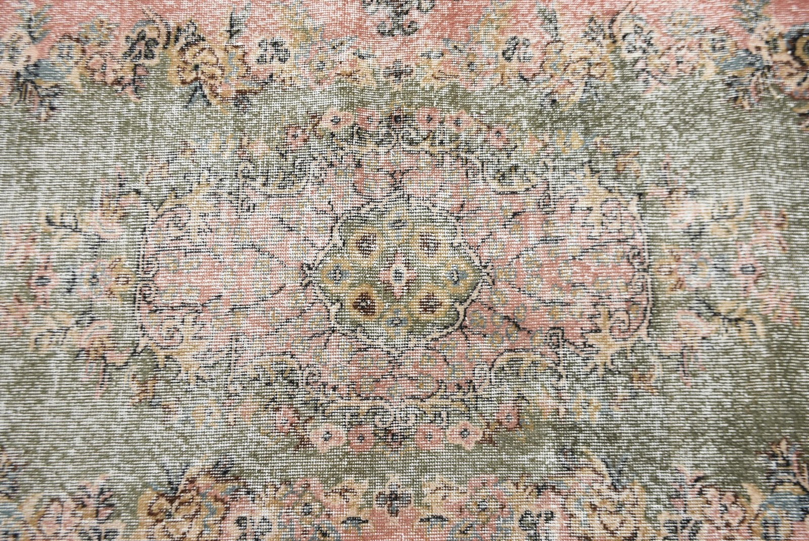 Vintage Rug, Area 3,9×6,9 ft Turkish Rug, Brown Camouflage Wool Rug