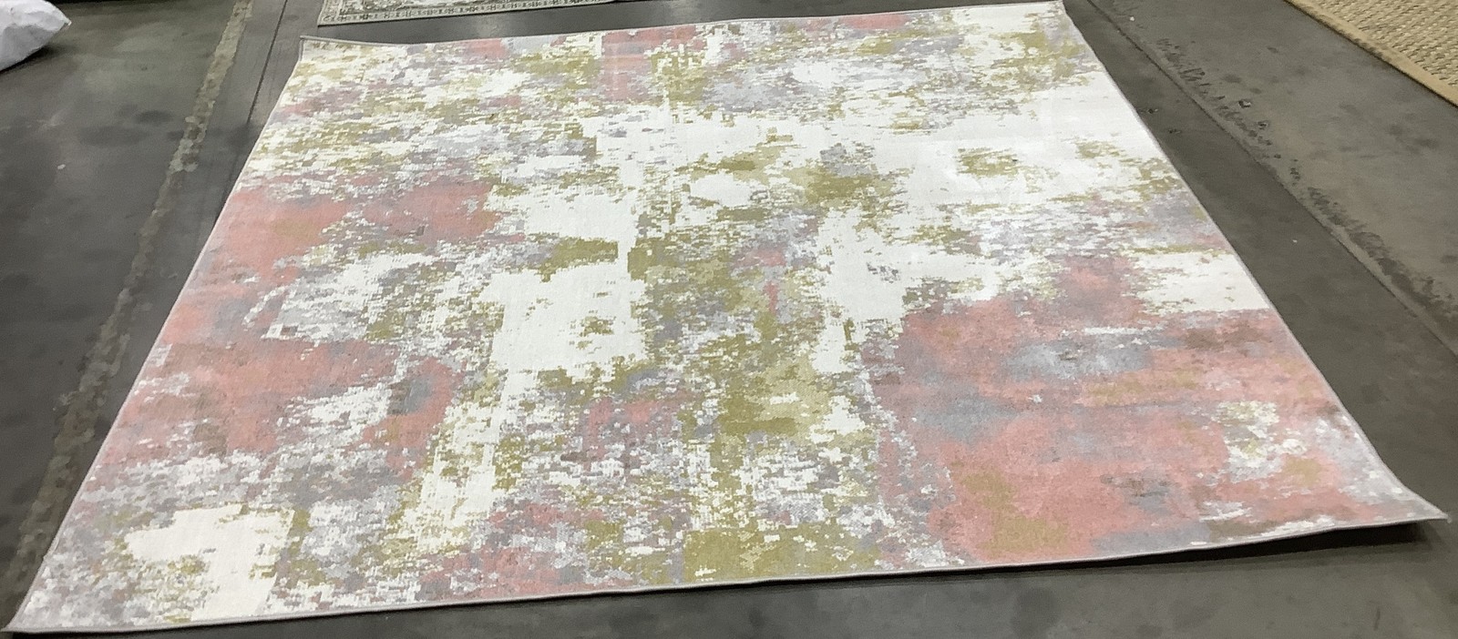 IVORY GRY PINK 6′-7″ x 6′-7″ Back Stain Rug Reduced Price 1172682661 BAY128A-7SQ