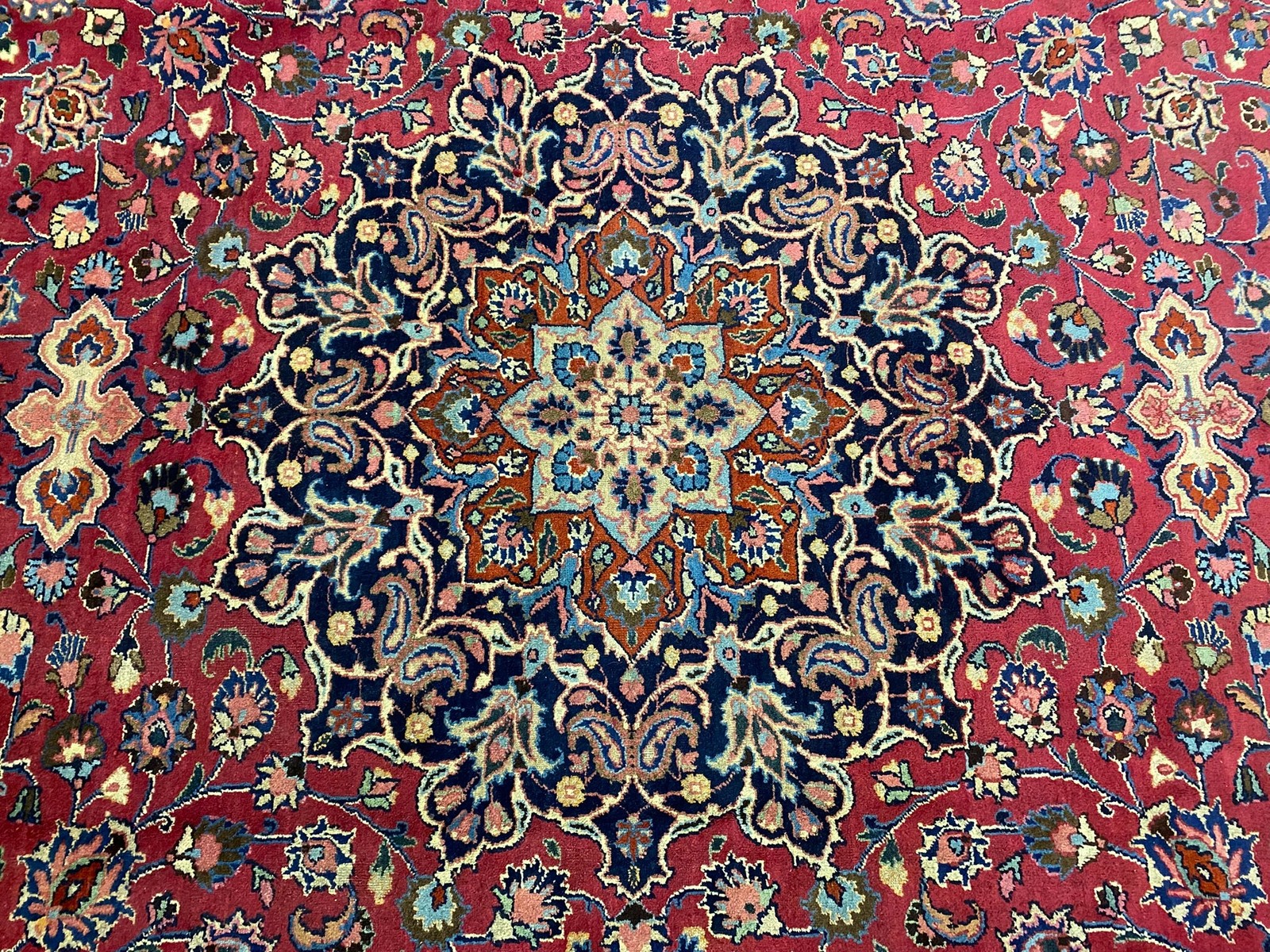 10 X 13 SIGNED Authentic Perrsian Khorassan Mashaad Rug #F-6879