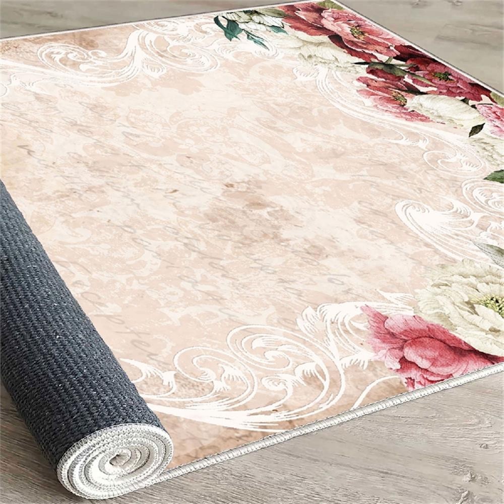 Maklaine Velvet Non-Slip Hall Carpet 100 x 150 in Multi-Color
