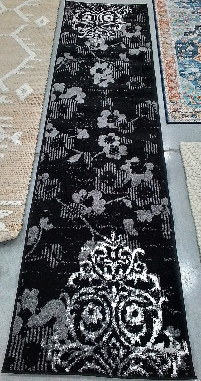 BLACK / SILVER 2′-1″ x 8′-0″ Flaw in Rug, Reduced Price 1172797072 ADR114A-280