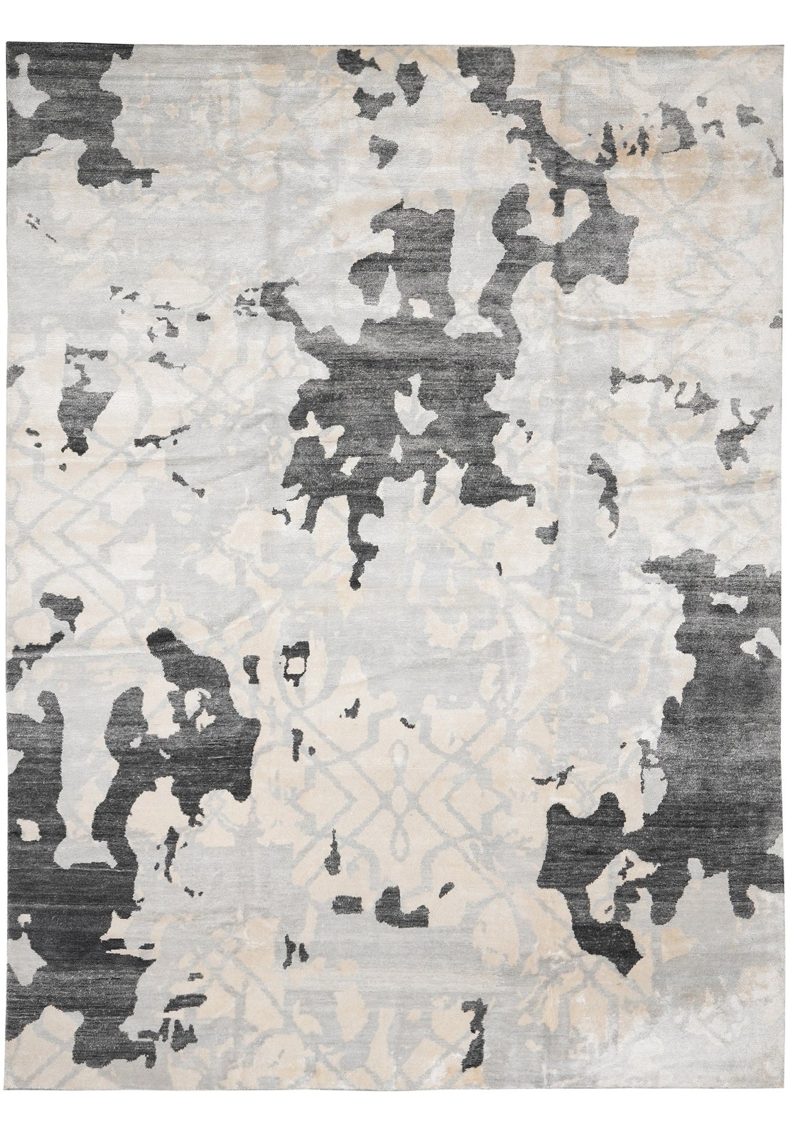 9 x 11.9 Modern Rug Wool and Silk #F-4538