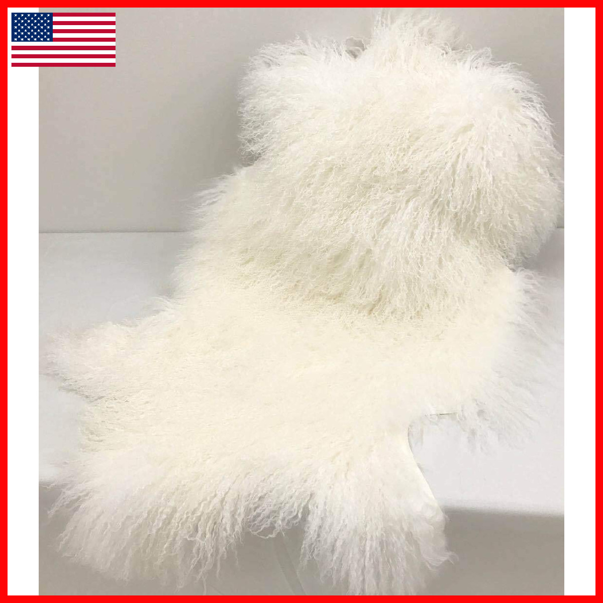 Yingda1992 Genuine Tibetan/Mongolian Lambskin Sheepskin Hide Pelt Fur Throw