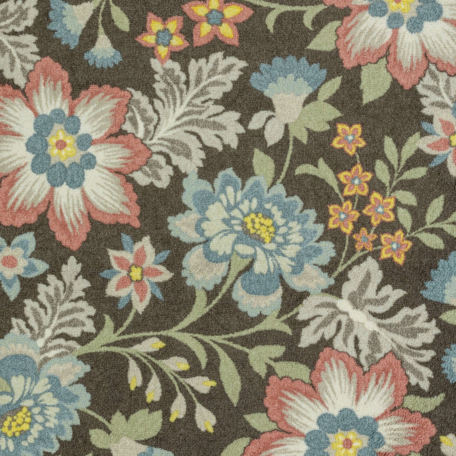 1’8″x2′, Farmhouse Oversized Floral Gray Multicolor Indoor Accent Rug