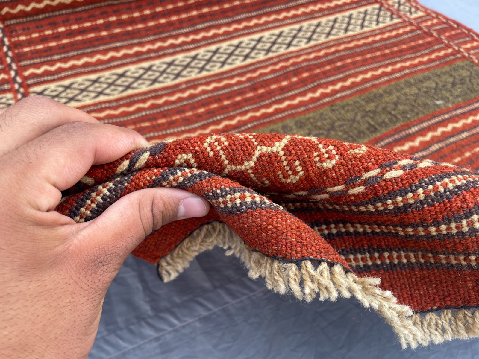 2’8 x 4’5 Ft Handmade Afghan Kilim Rug – Vintage Tribal Flatweave Rustic Carpet