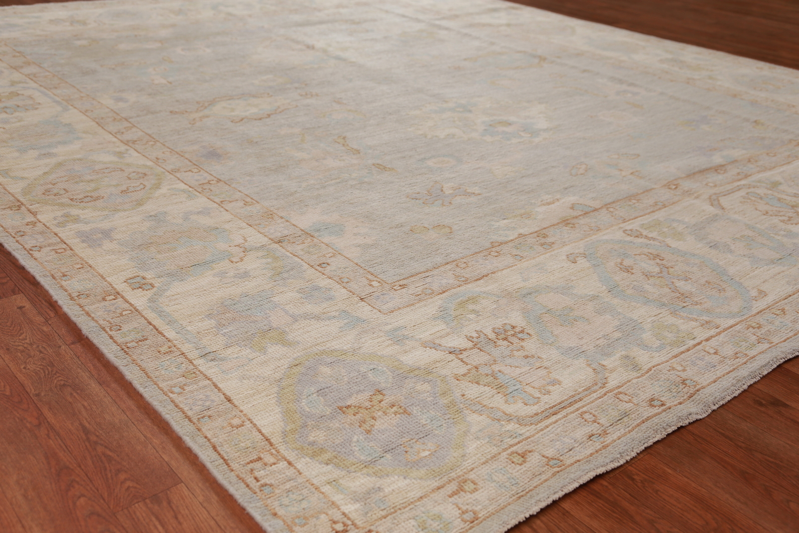 Vegetable Dye All-Over Patterned Oushak Wool Handmade Rug 8×10 ft Turkish Carpet