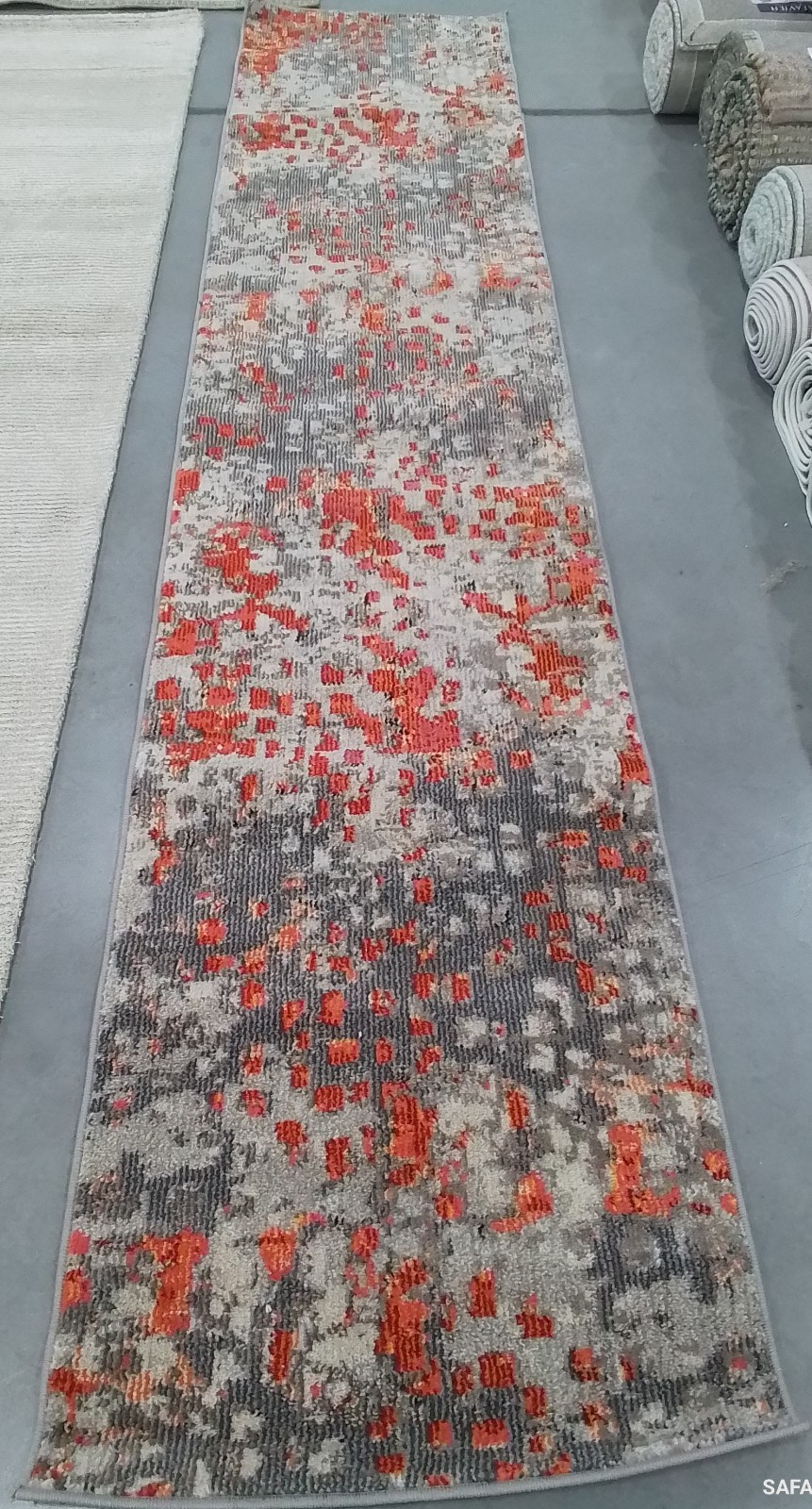 GREY / ORANGE 2′-2″ x 10′-0″ Flaw in Rug, Reduced Price 1172776545 MAD425H-210