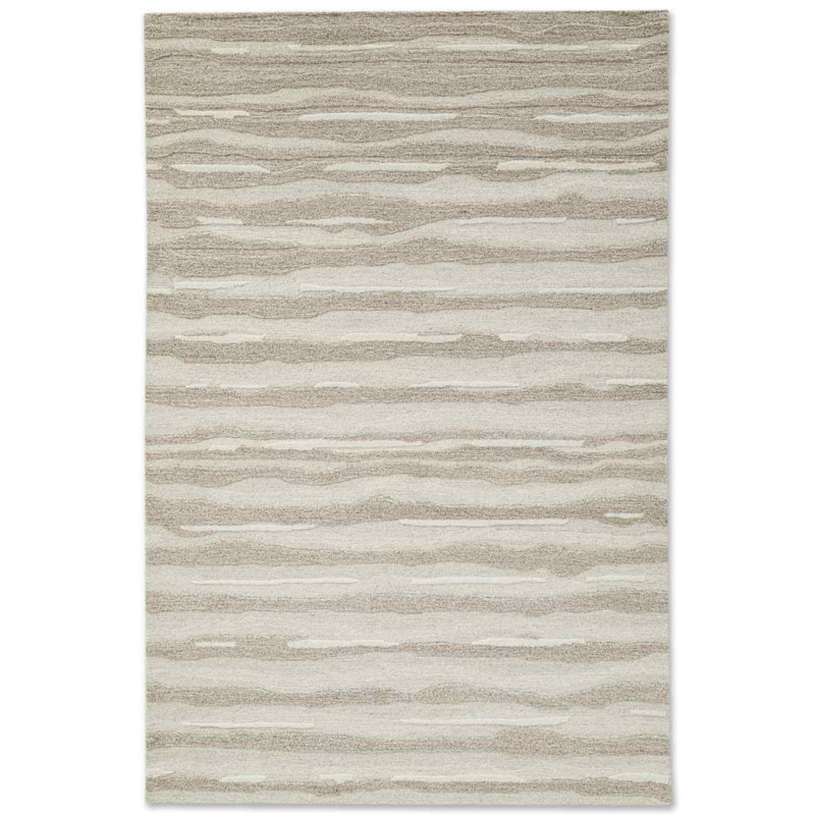 Hand Tufted NZ Wool Area Rug Modern Neutral Striped Carpet Living Room 8×10,9×12
