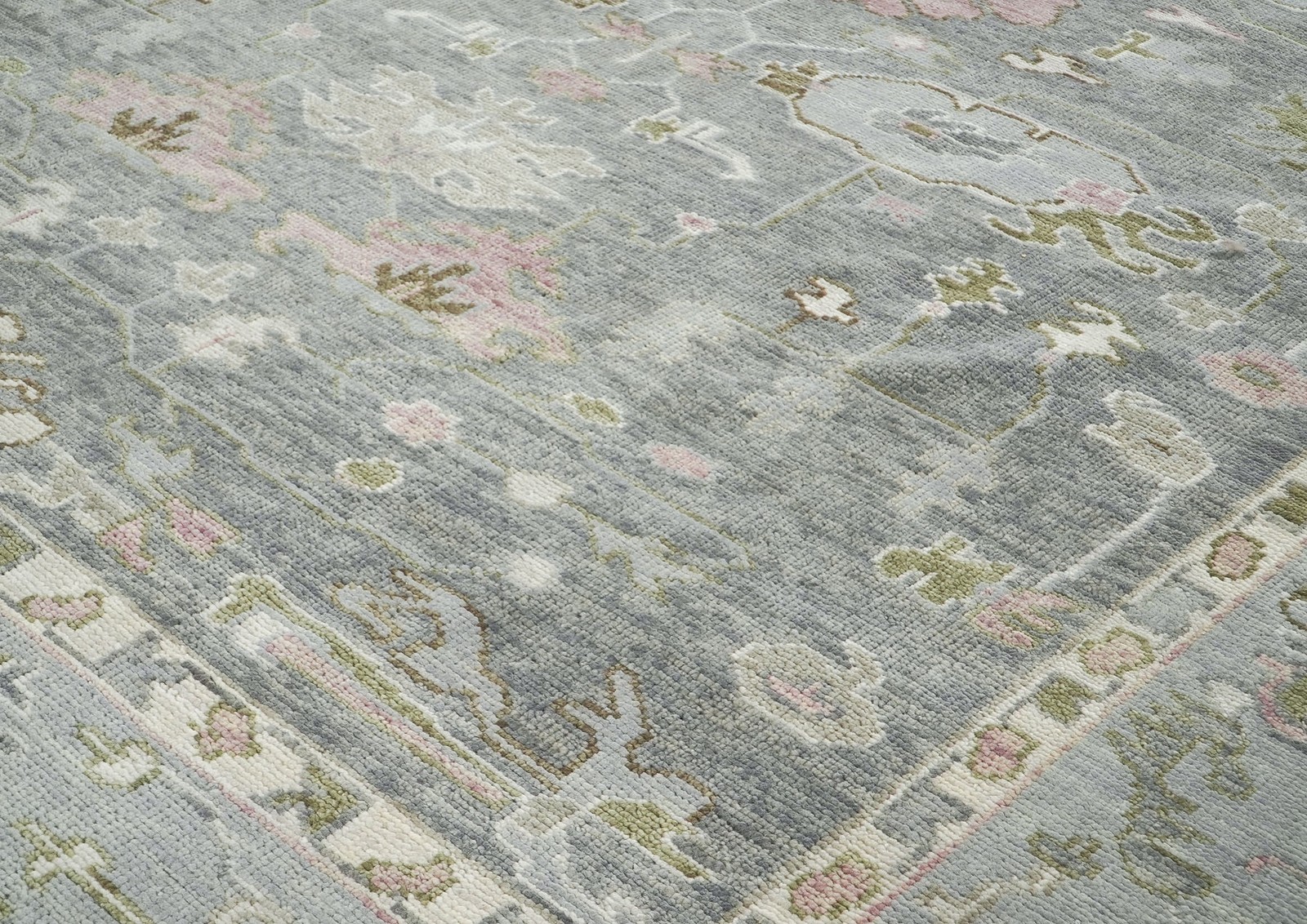10×13’11” Hand Knotted Wool Gray Oushak Transitional Rug