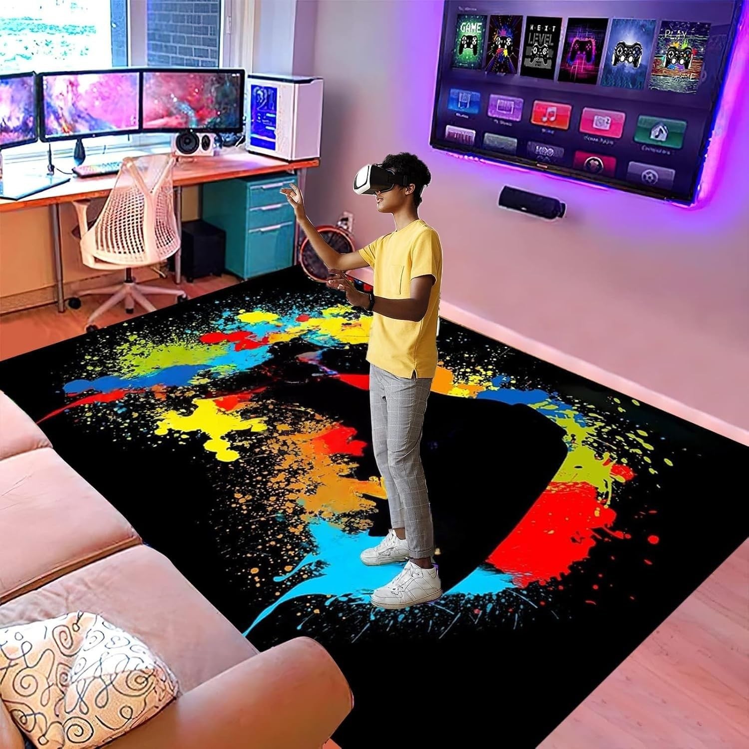 Video Game Door Mats Rugs Carpets Kids Teen Boy Room Hardwood 20×31 Inch