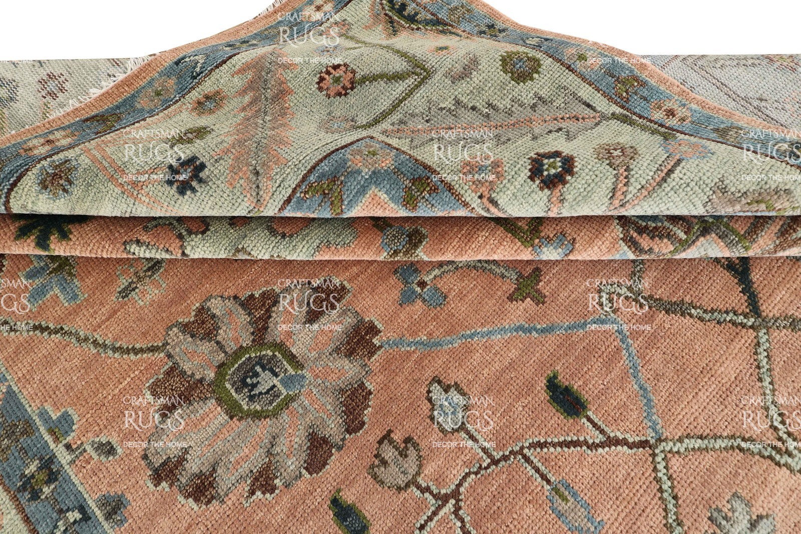 Oushak Hand Knotted Peach 4×6, 5×8, 6×9, 8×10, 9×12, 10×14, 12×15 Wool Area Rug