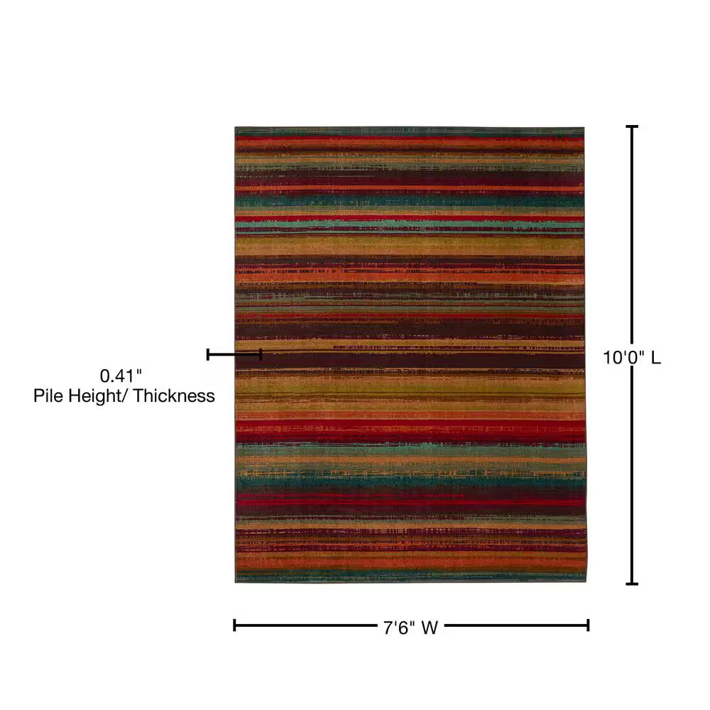 Boho Stripe Multi 7 Ft. 6 In. X 10 Ft. Striped Area Rug
