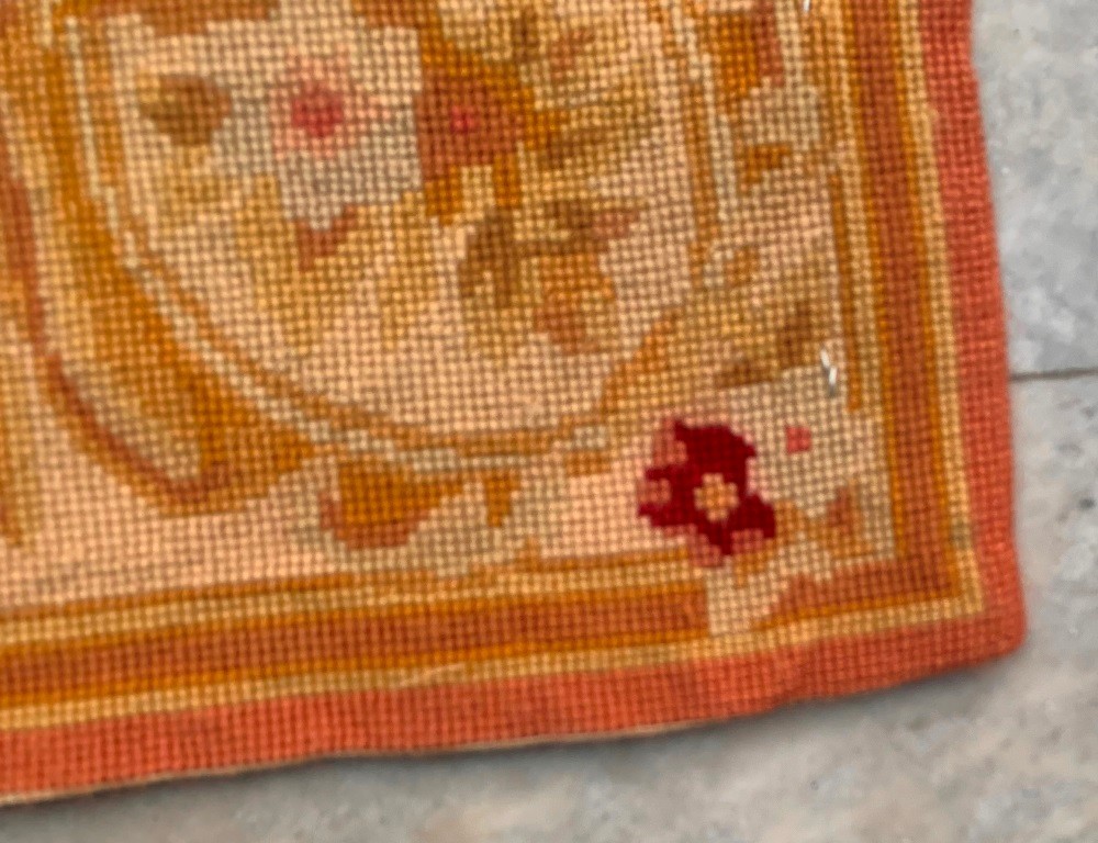Vintage French Style Handmade Aubusson Rug,Needlepoint Rug 2×4 ft Free Ship