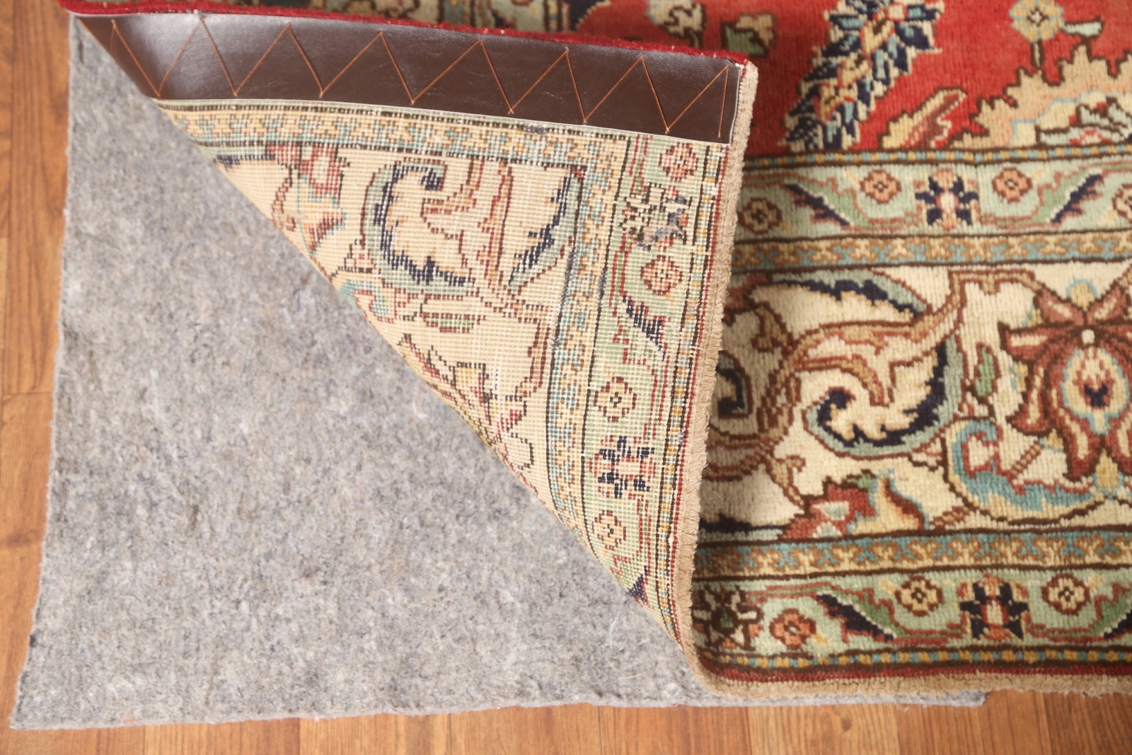 Classic Living Room Area Rug 7×9 Red & Ivory Wool Hand-made Vintage Carpet