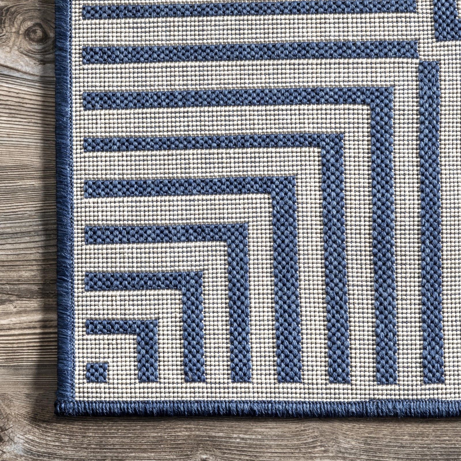 Nuloom Asha Navy/Ivory Area Rug 3’6″ x 5′ Indoor Outdoor Patio Deck Porch