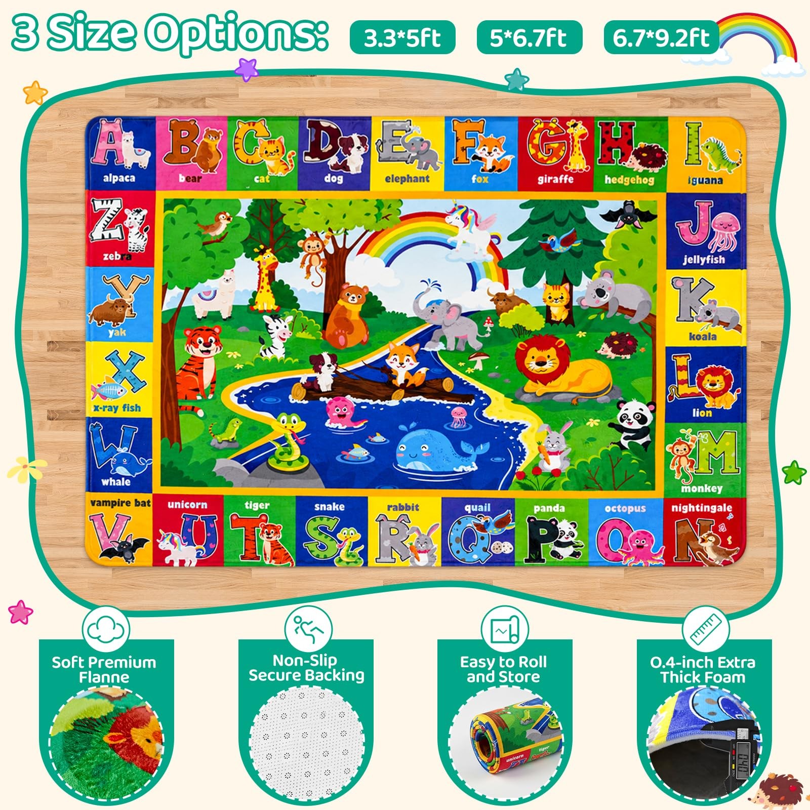 Soft Non-Baby Play Mat with ABC Alphabet – Foldable Crawling Mat for Infants …