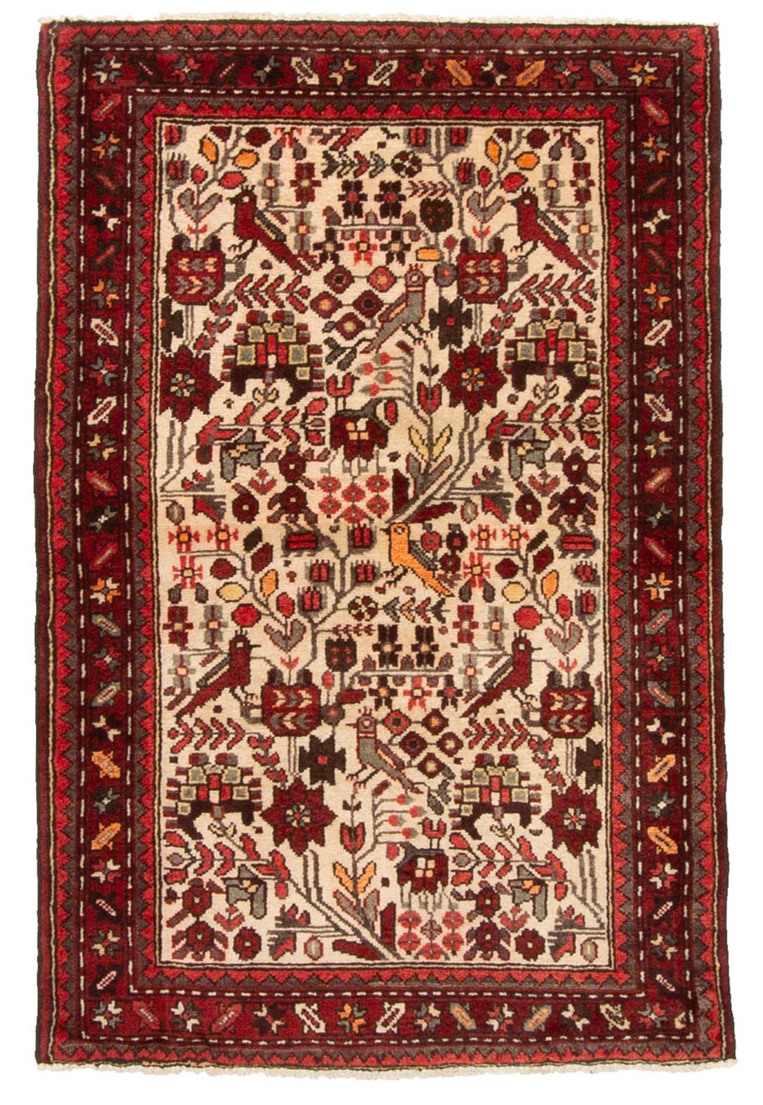 Vintage 2’8″ x 4’0″ Traditional Hand Knotted Vegetable Dye Wool Area Rug