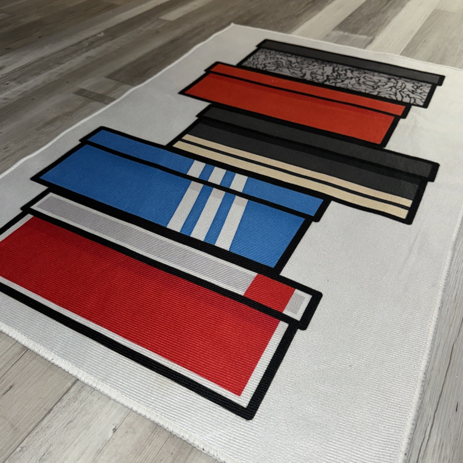 34×24” Shoebox Area Rug Adidas Nike Jordan Box Logos Sneakerhead Hypebeast