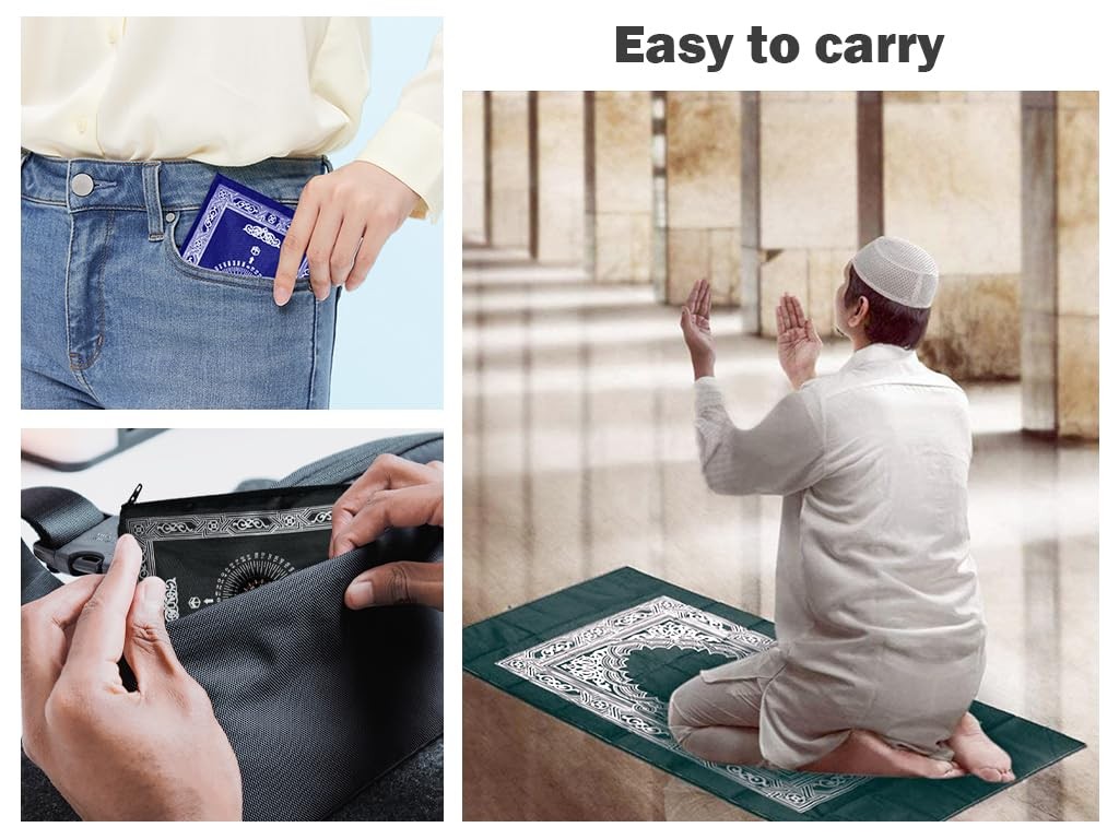Travel Prayer Mat 8 PCS 60x100cm Portable Waterproof Rug Muslim Ramadan Gift