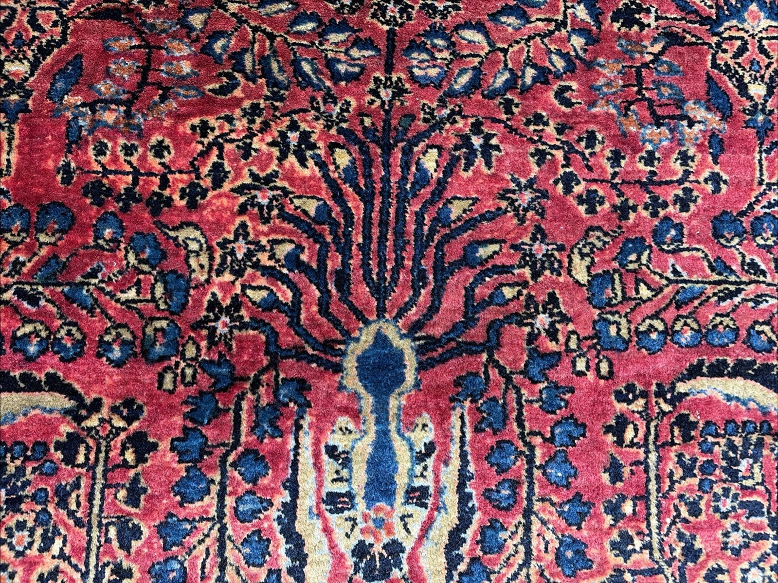 Auth: 1910 Antique Sarougk Village Rug Excellent THICK pile Boudreaux 4×7