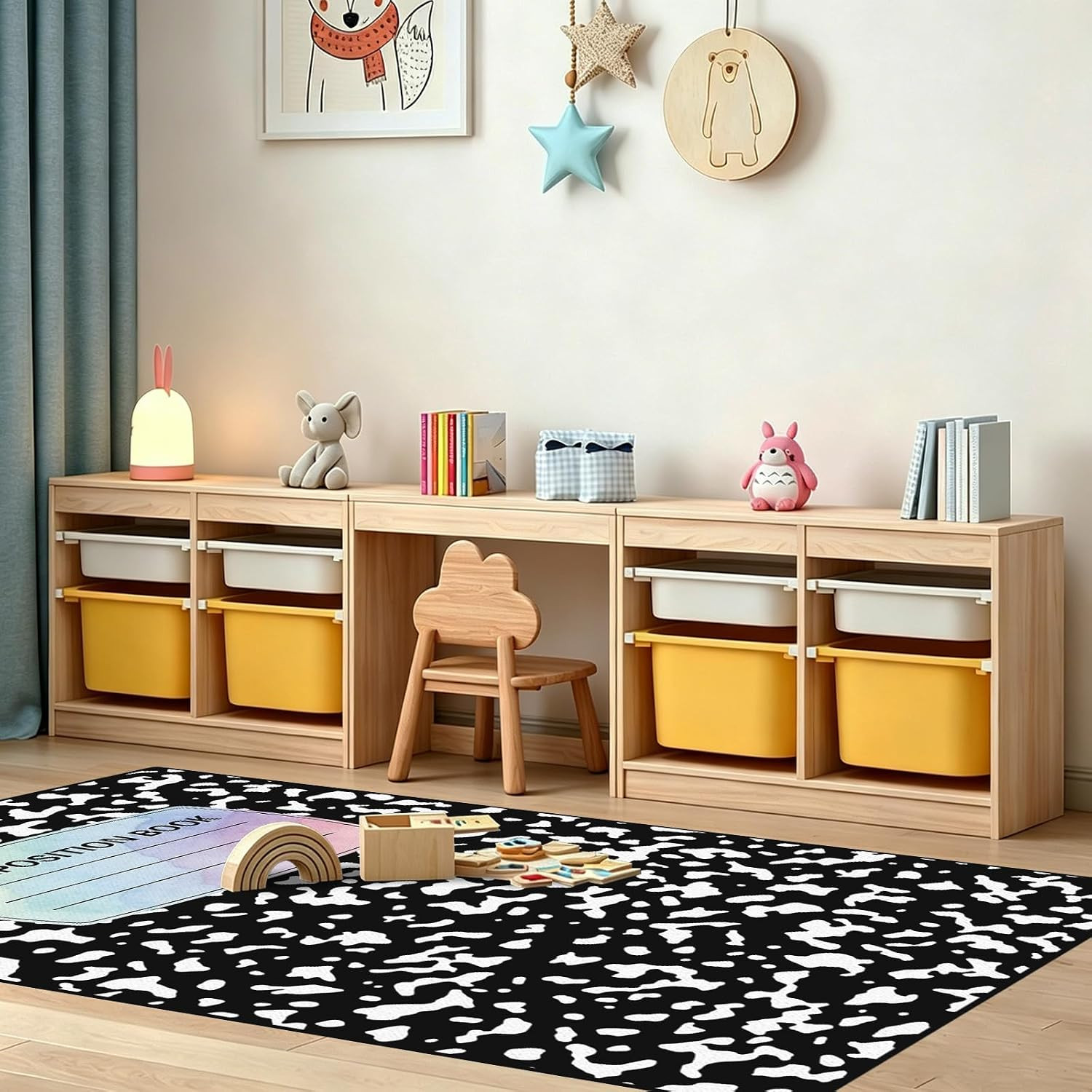 5X7.5Ft Non-Slip Composition Notebook Rug – Perfect for Teachers & Students