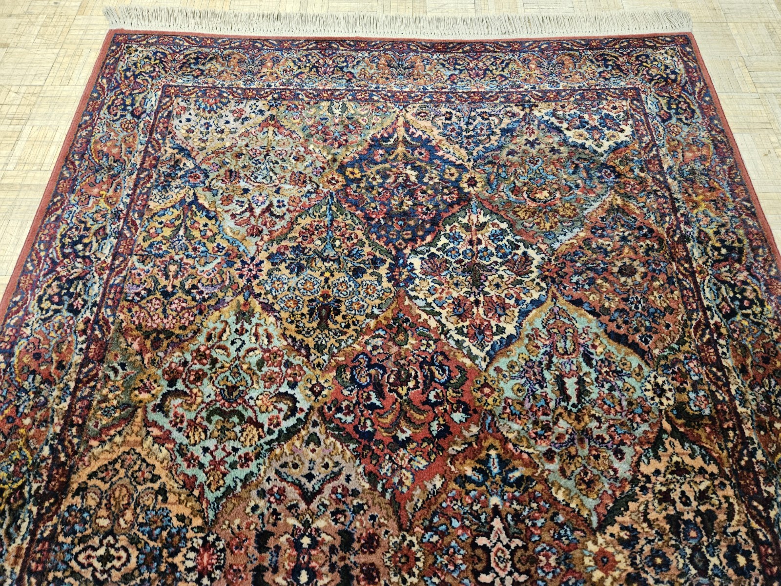 6×9 VINTAGE KARASTAN MULTICOLOR PANEL KIRMAN ORIGINAL 700 717 100% WOOL RUG