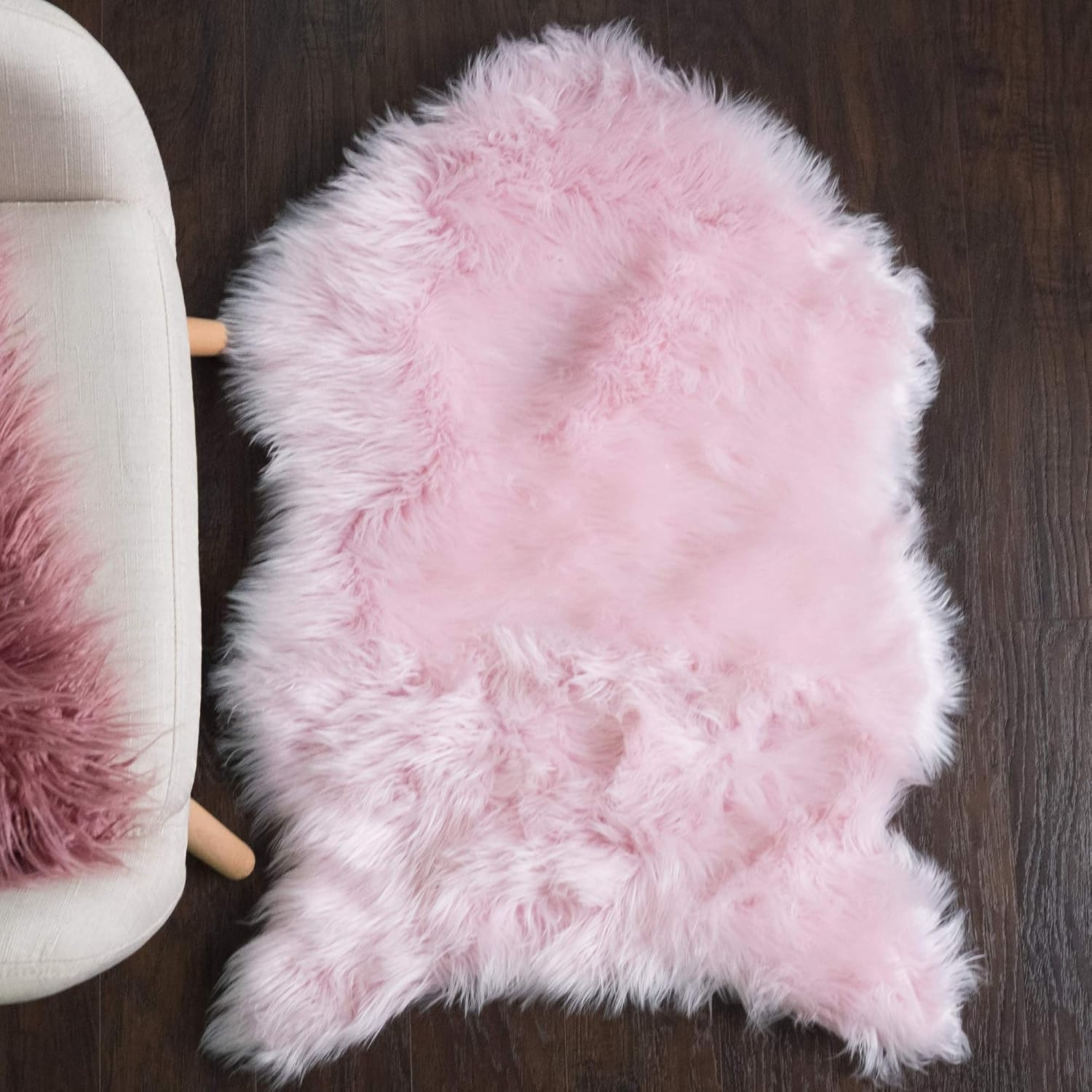 Faux Fur Area Rug Sheepskin Decorative Chair Sofa Couch Throw 3′ X 2′ Soft & Lux