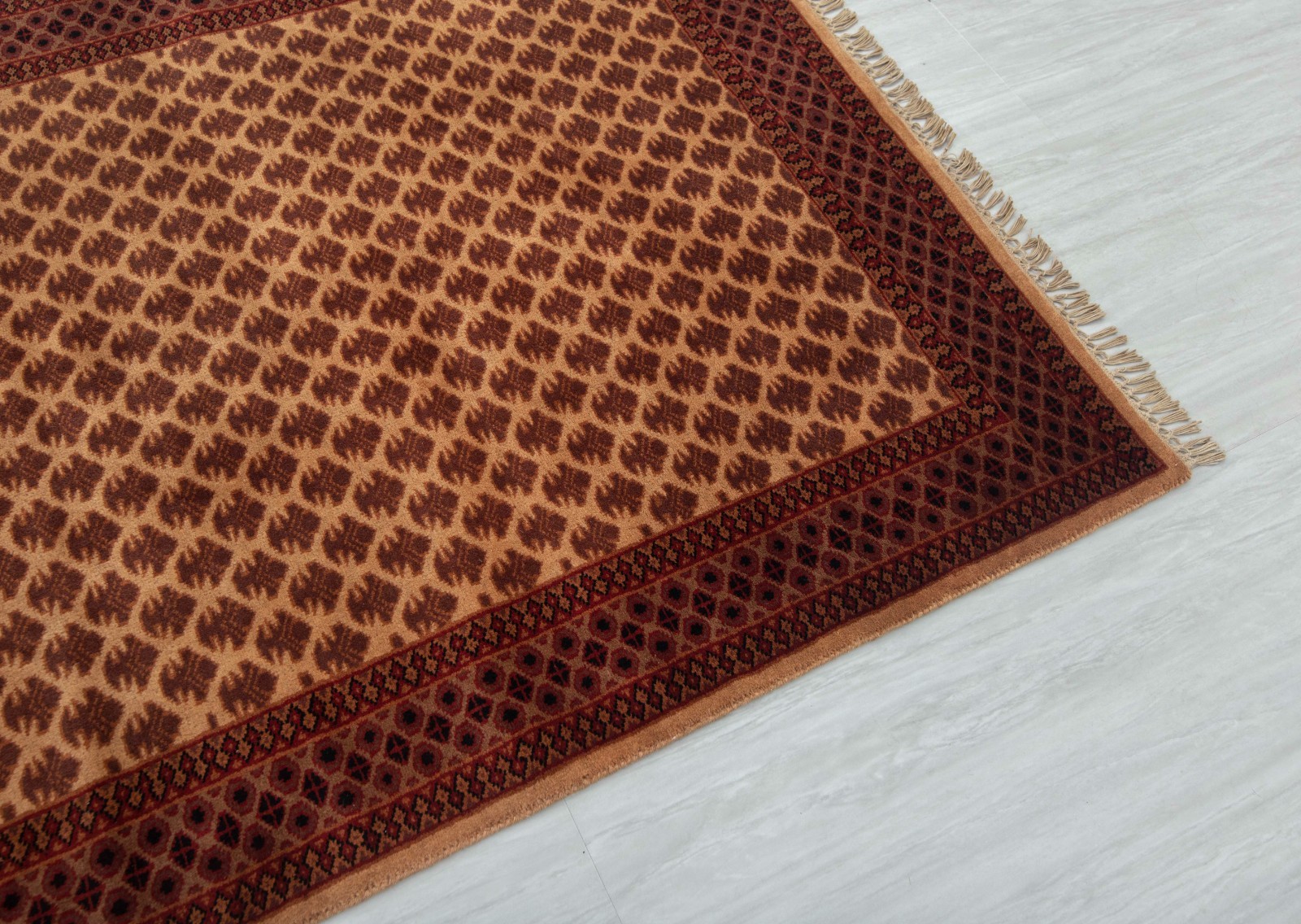 4×6 Camel Tribal Senneh Hand Knotted Fine Weave Soft Thick Plush Feel Wool Rug