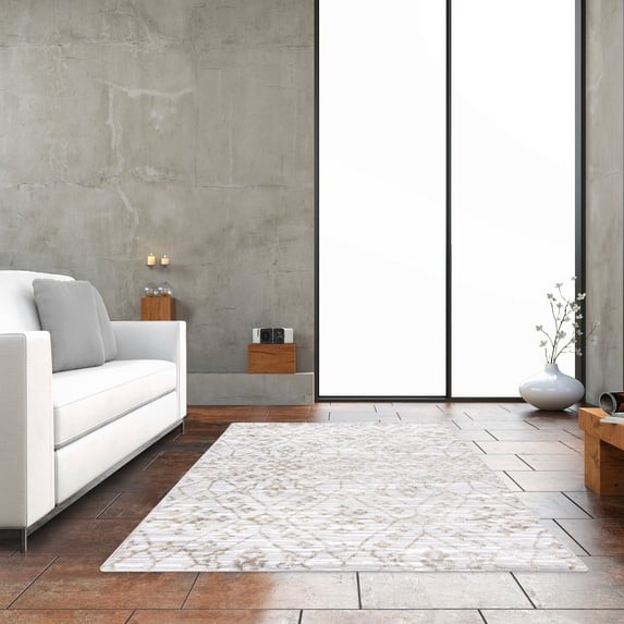 Mainstays Antiqued Gray Print Indoor Area Rug 5′ x 7′ Carpet Home Decor