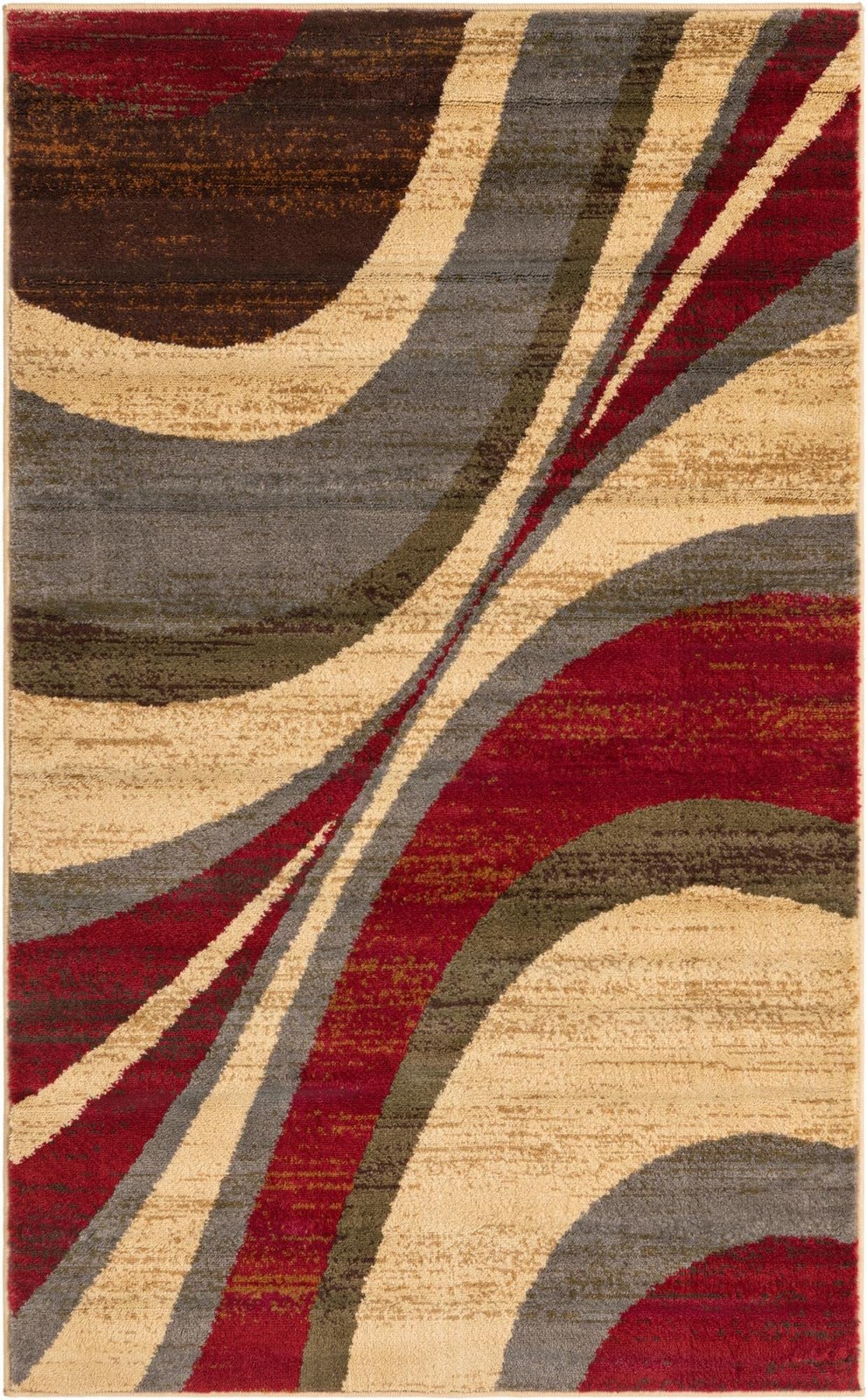 Barista Collection Area Rug Ngada 3′ 1″ X 5′ 3″ Rectangle Beige/