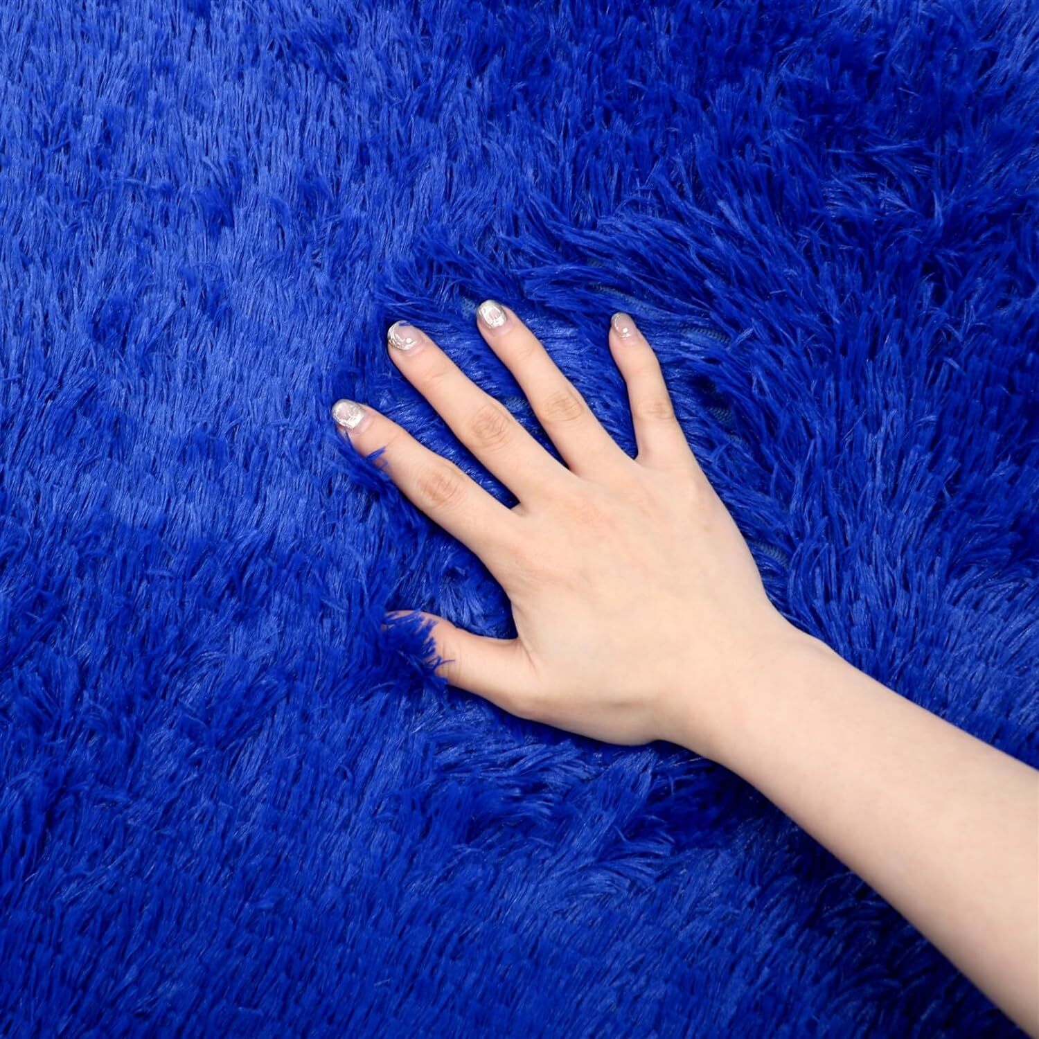 Lifup Soft Fluffy Round Area Rug, Cozy Plush Shaggy 2.6 Feet, Royal Blue
