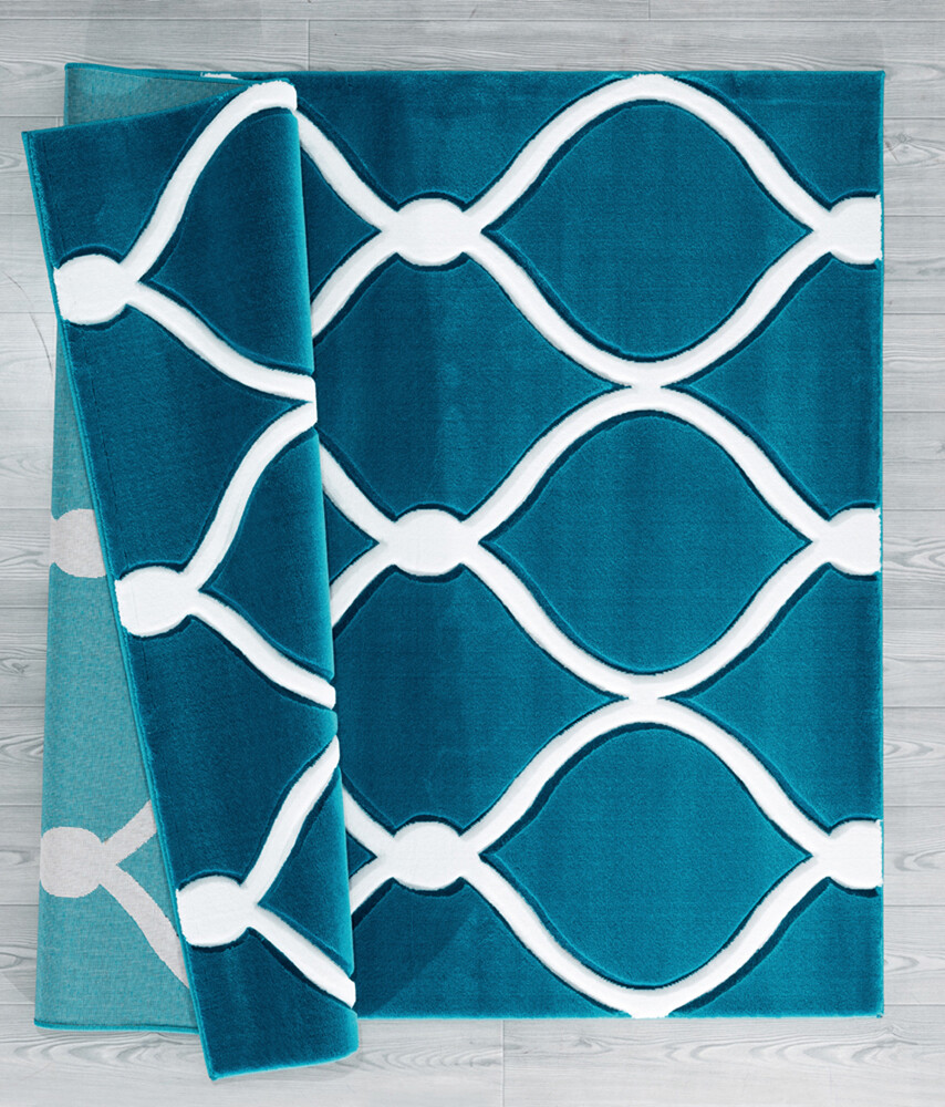 United Weavers Blue Contemporary Curves Bumped Area Rug Geometric 2050 11569