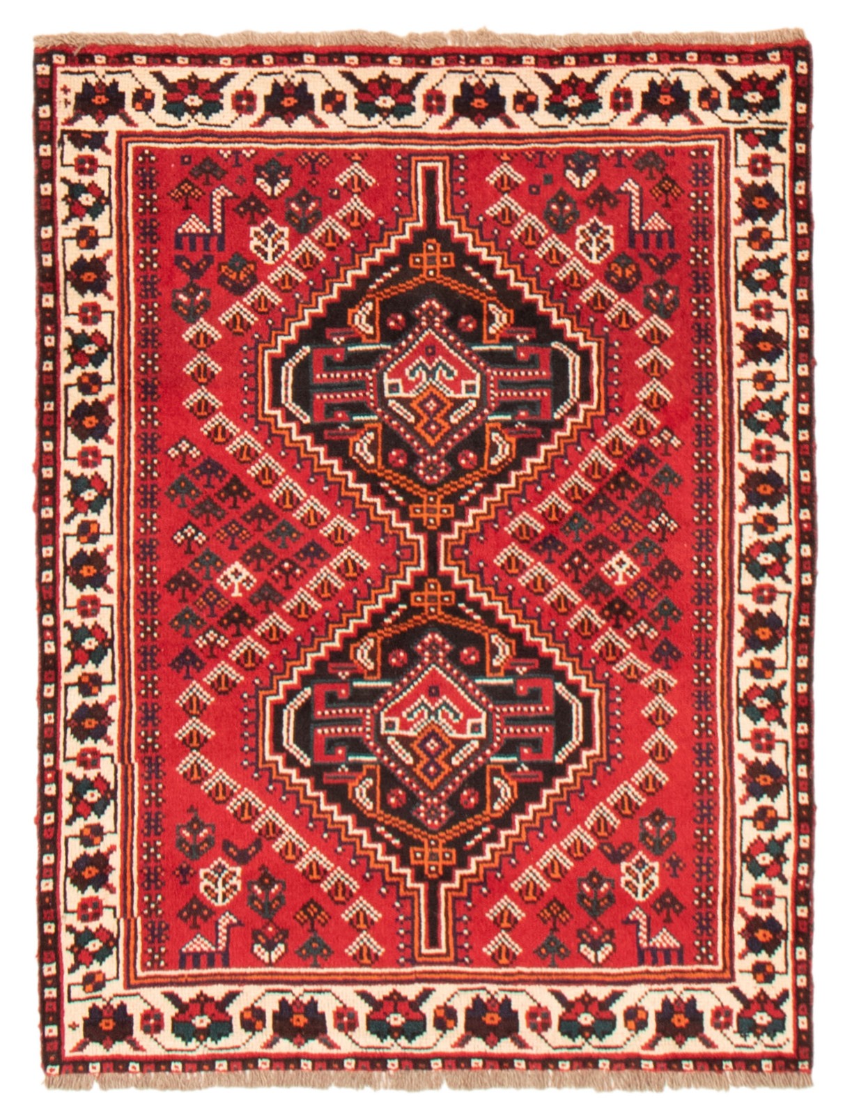 Vintage Traditional Hand-Knotted Area Rug 3’6″ x 4’10” Oriental Wool Carpet