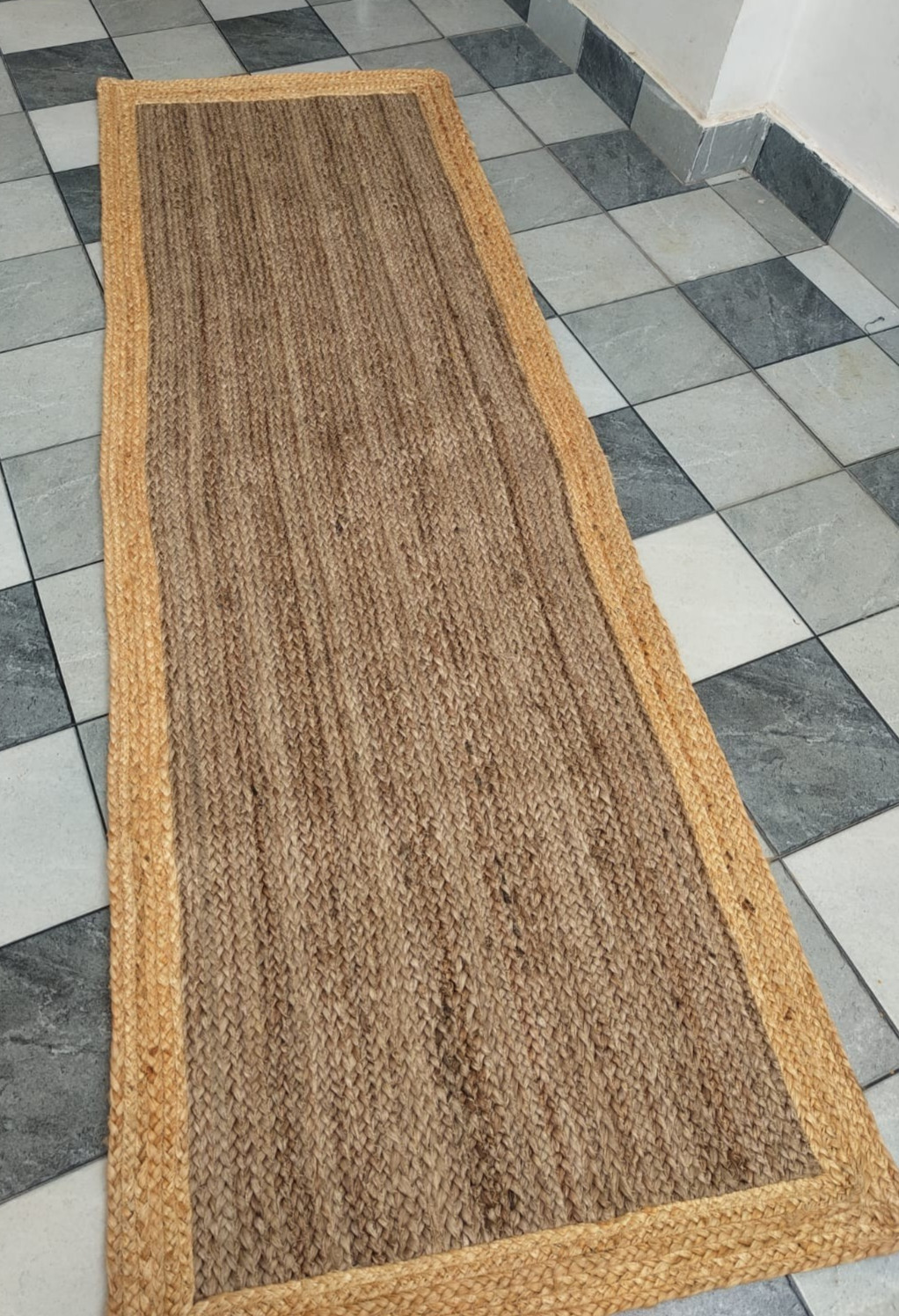Jute Rug Runner 100% Natural Area Rug Carpet Braided Style Rustic look Living