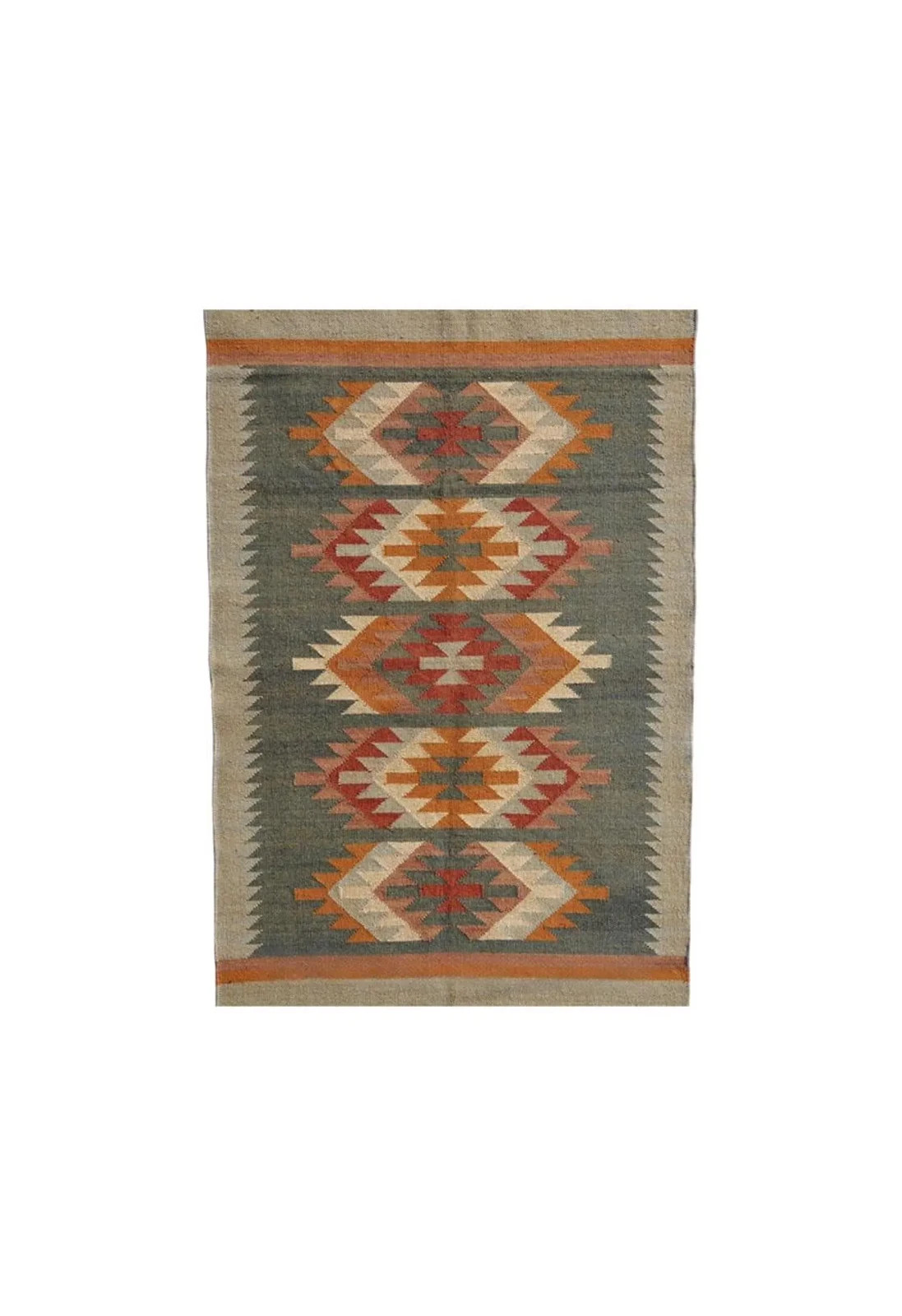 Handmade Handwoven Wool Jute Kilim Rug Color Multicolor Design Carpet Rug