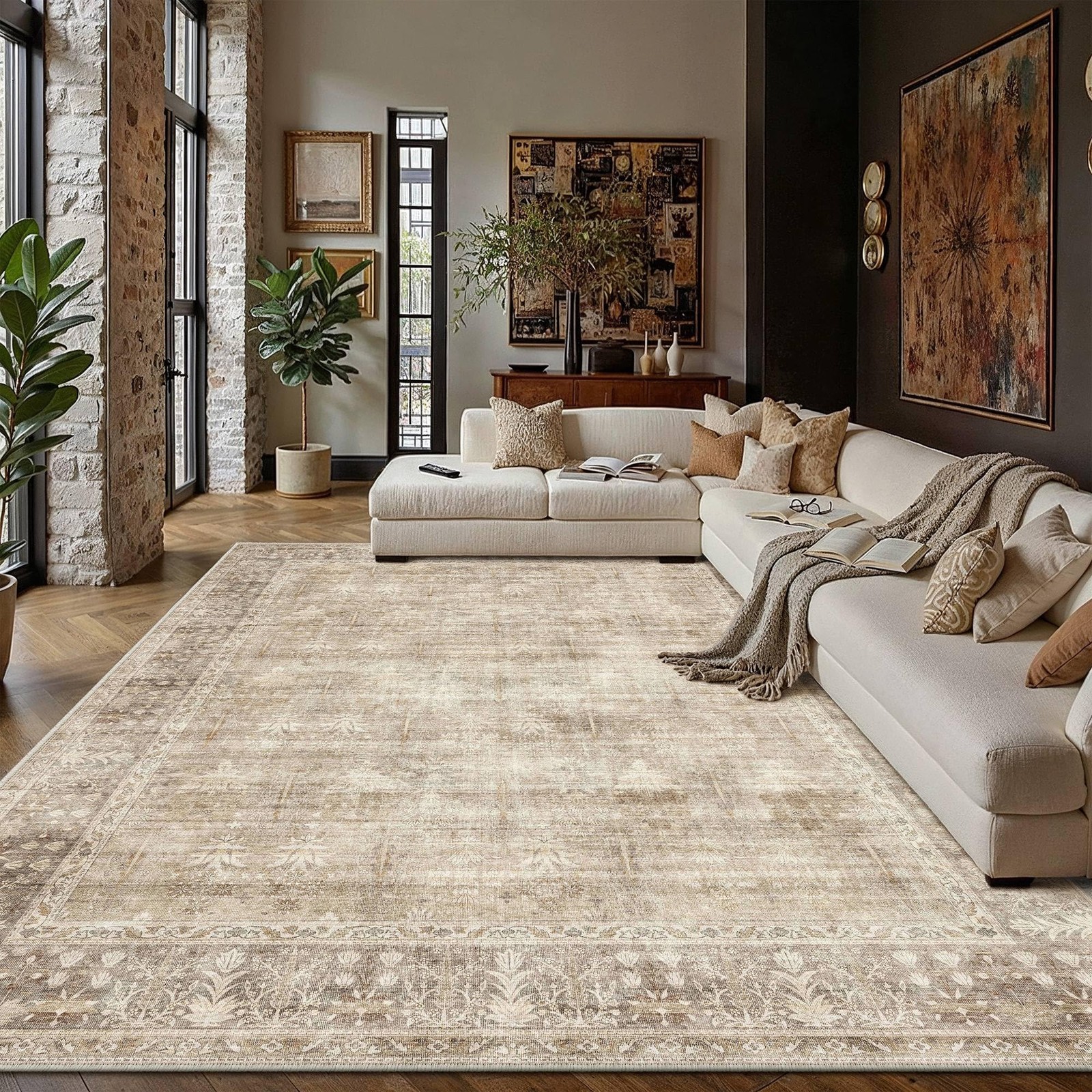 Beige 10×12 Neutral Area Rugs for Living Room