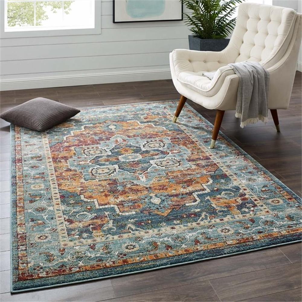 Modway Tribute 63×90.5″ Diantha Floral Medallion Area Rug – Multi-Color