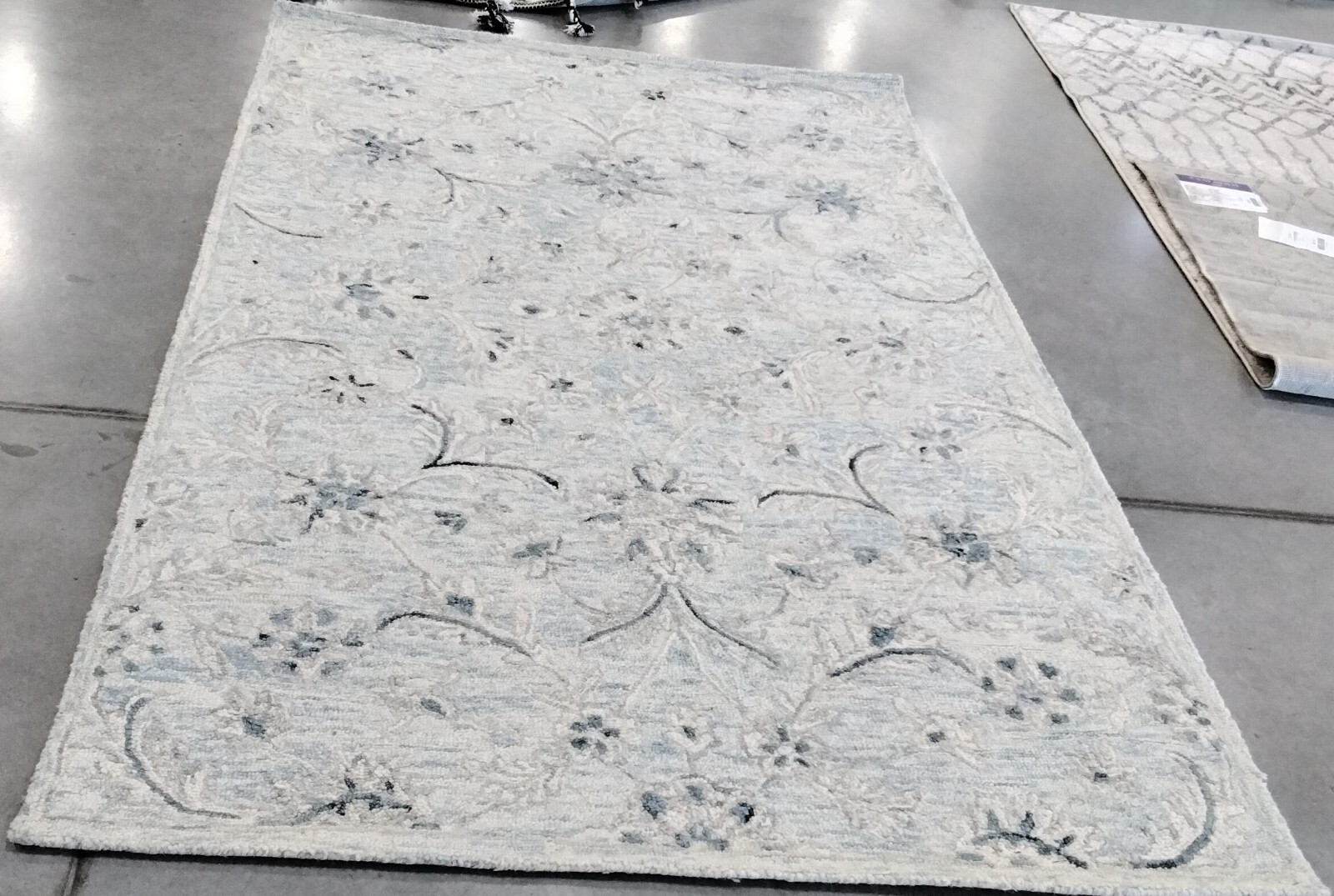 LIGHT BLUE / IVORY 5′ X 8′ Back Stain Rug, Reduced Price 1172759079 MLP506M-5