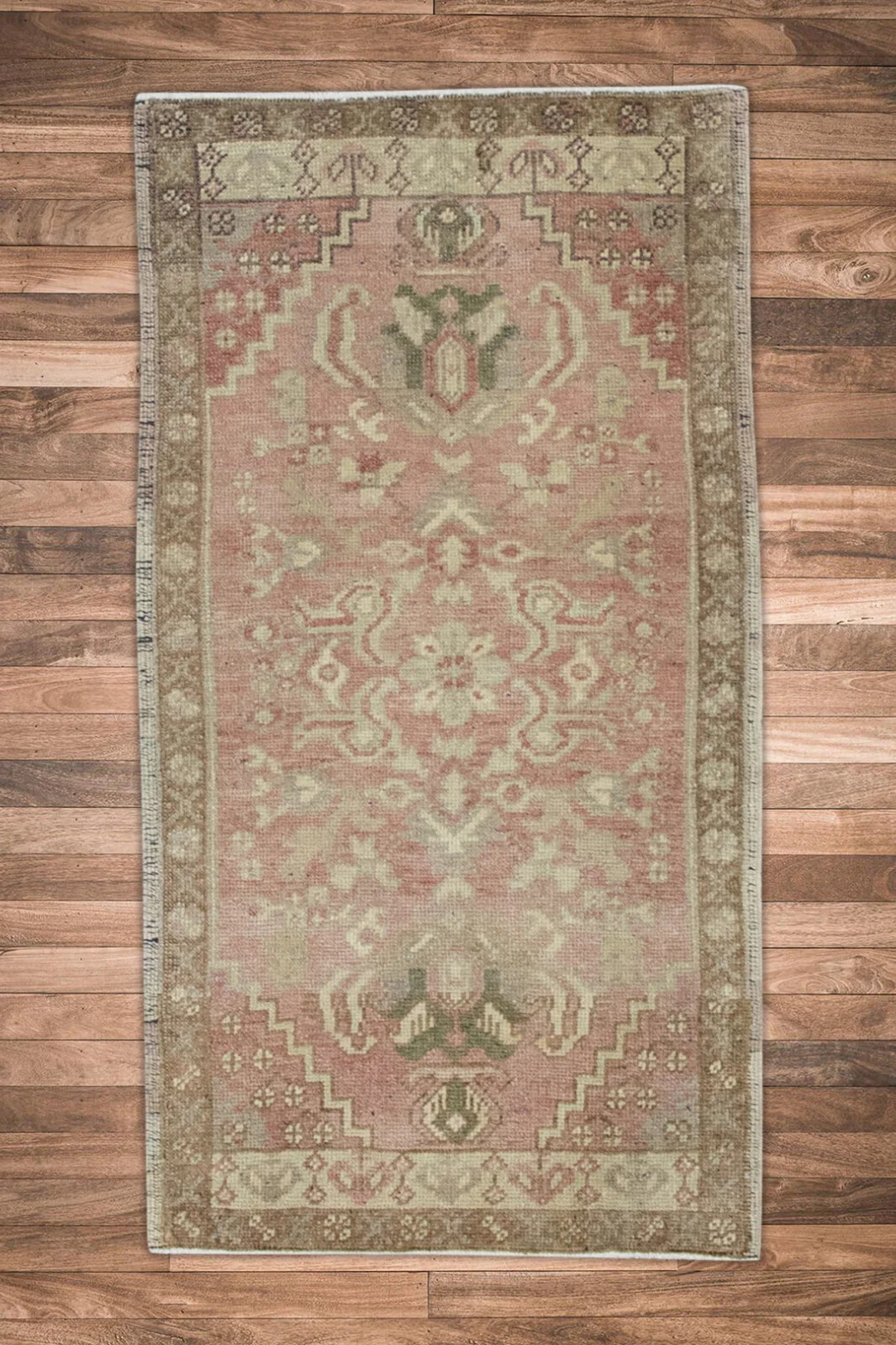 Oriental Hand Knotted Vintage Turkish Mini Rug 1’8″ x 3’1″ #9111